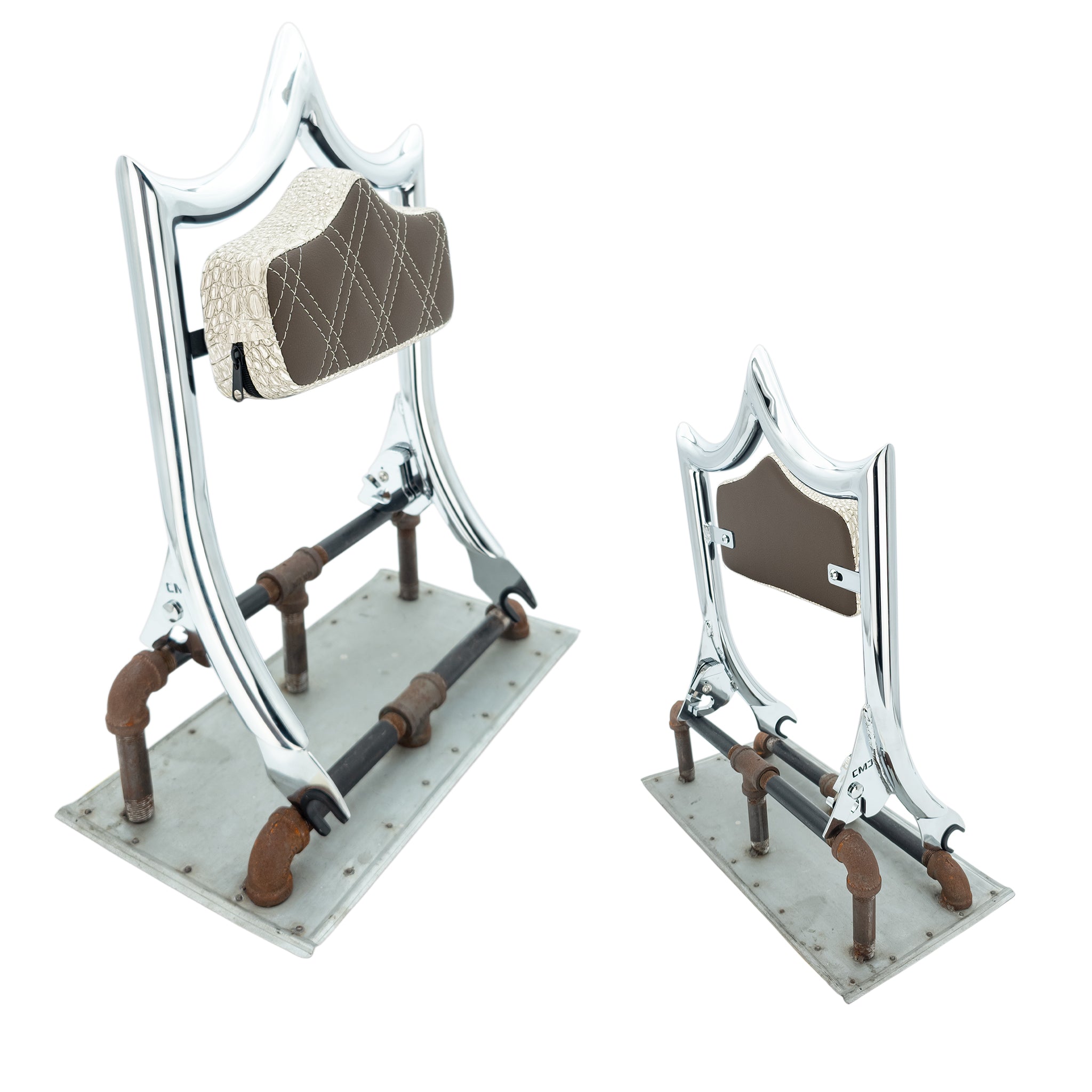 El Rey Backrest | 2009-2025 Classic | Luxe | Show Chrome Gator - Antique Bone | CMC Motorsports