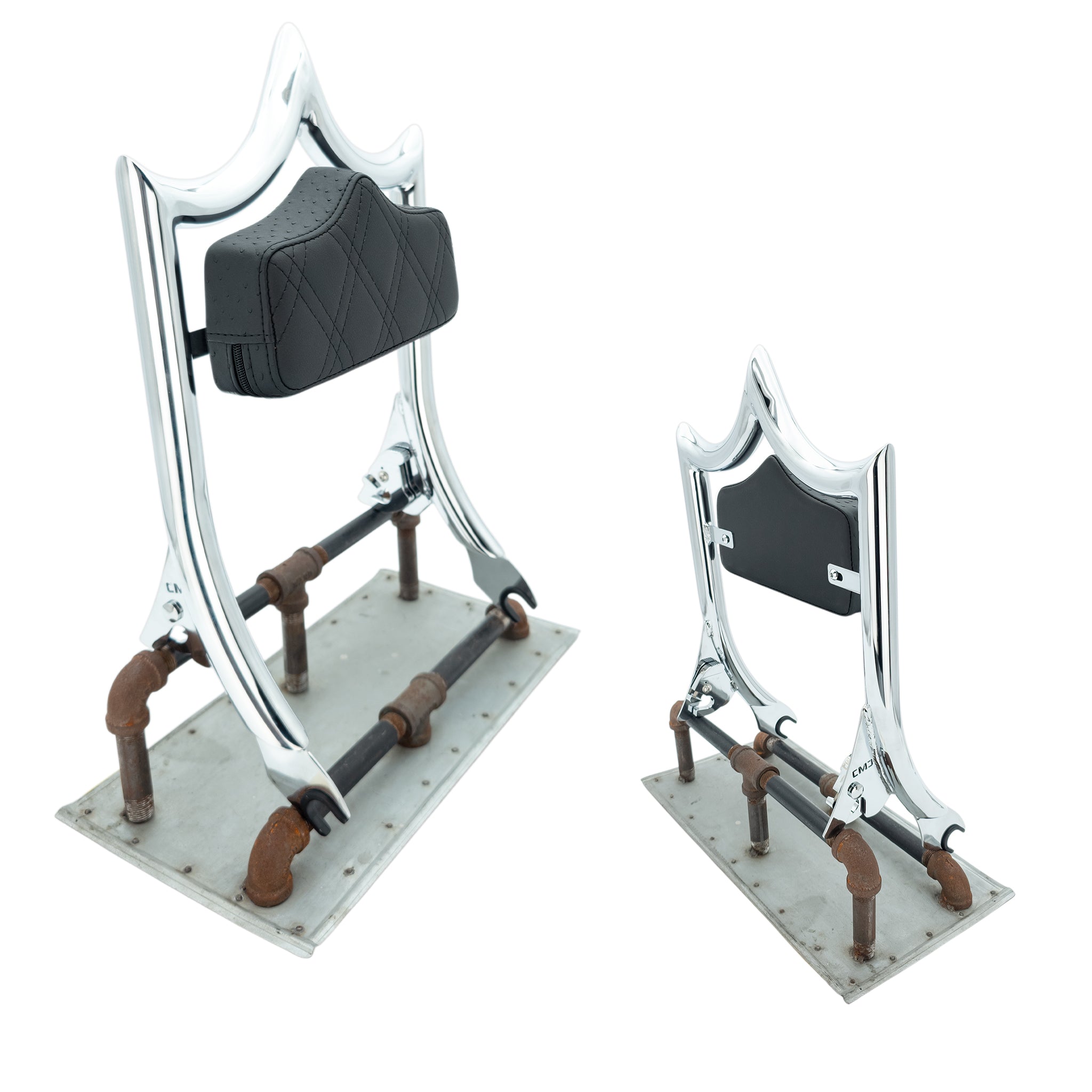 El Rey Backrest | 2009-2025 Classic | Luxe | Show Chrome Ostrich - Midnight | CMC Motorsports