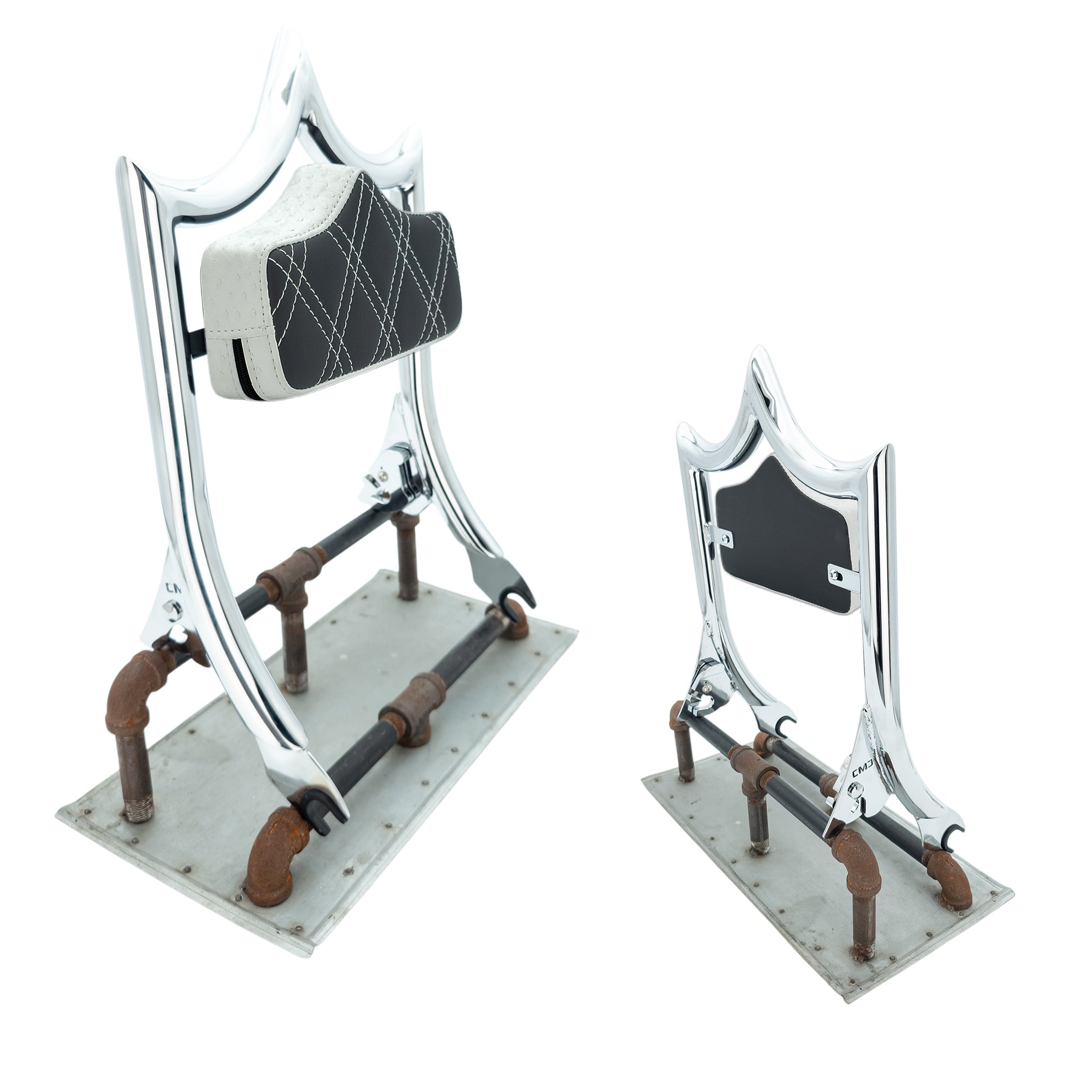 El Rey Backrest | 2009-2025 Classic | Luxe | Show Chrome Ostrich - Ghost | CMC Motorsports