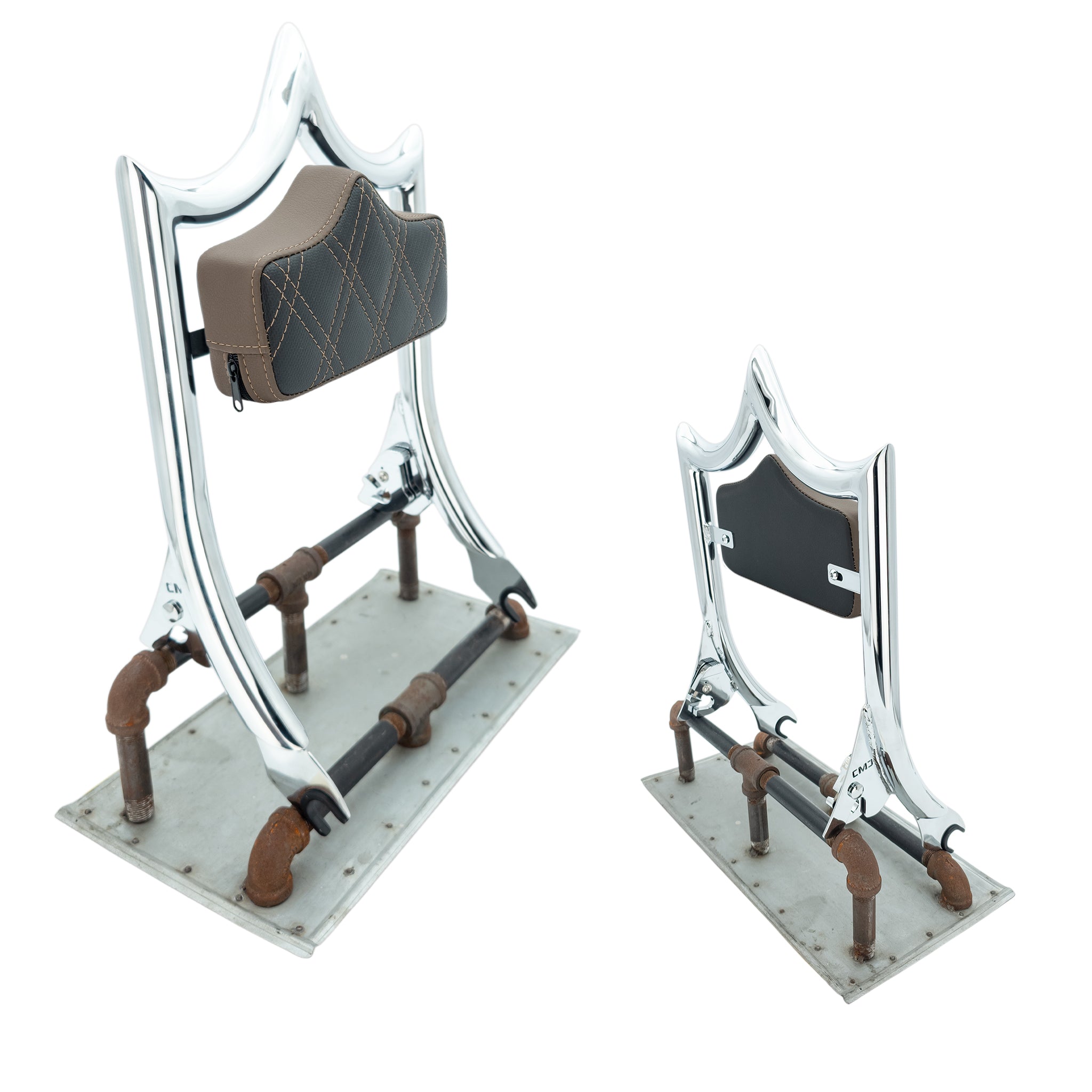 El Rey Backrest | 2009-2025 Classic | Racer | Show Chrome Racer Brown | CMC Motorsports