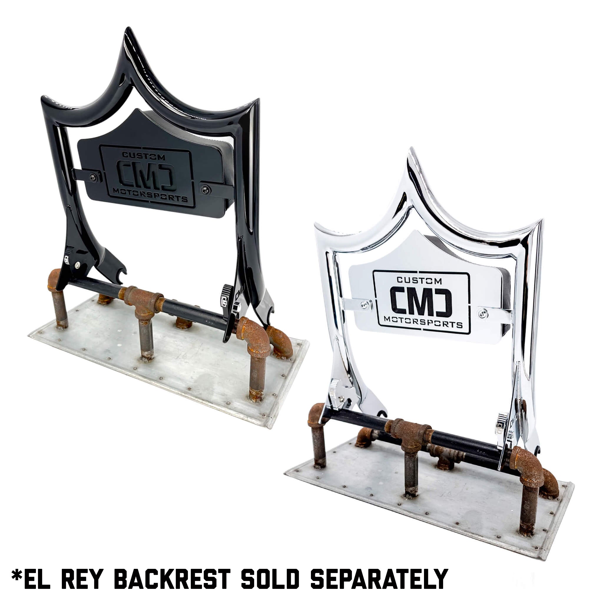 LARGE BACKPLATE for El Rey Backrest™ - CMC LOGO (Chrome or Black) | | CMC Motorsports