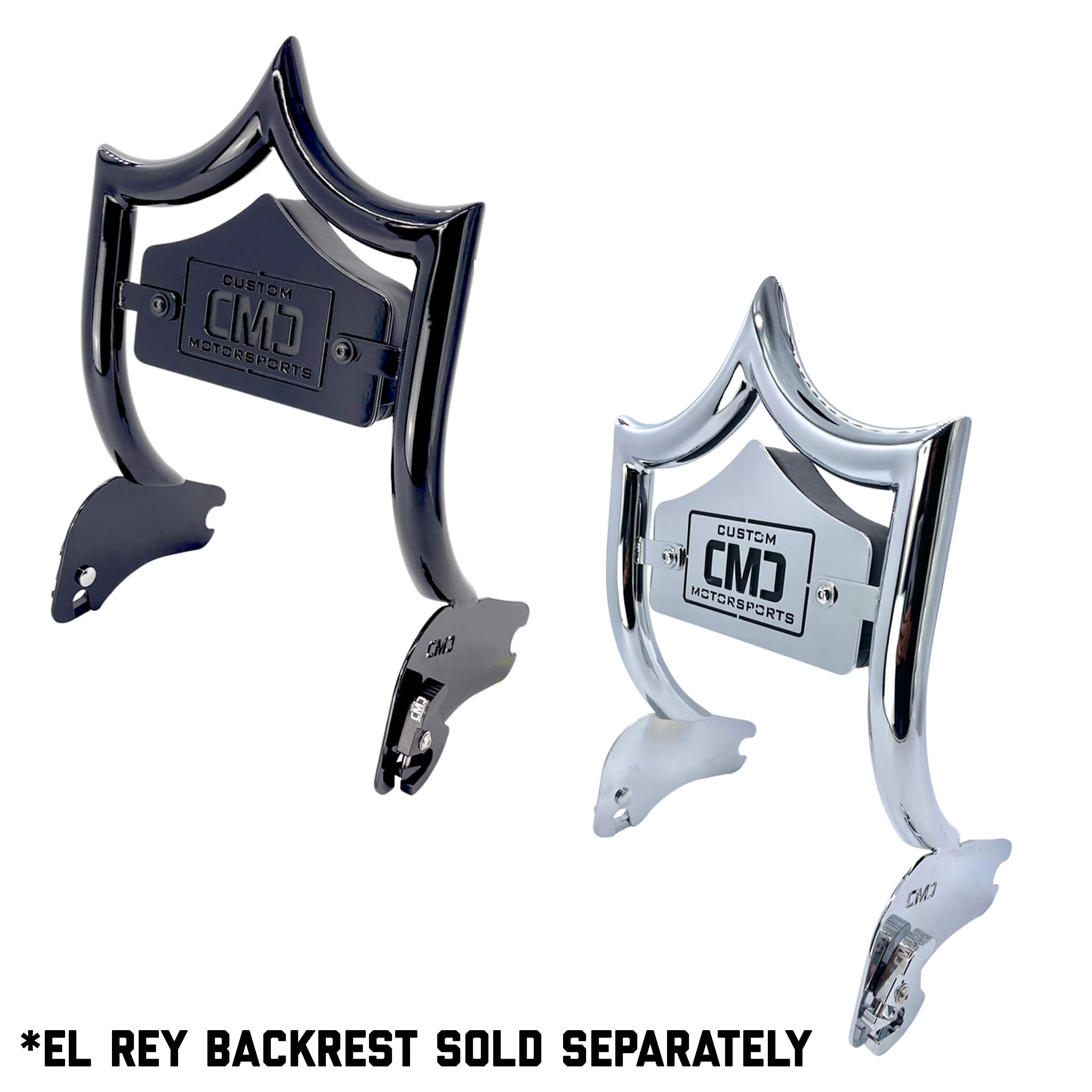 SMALL BACKPLATE for El Rey Backrest™ - CMC LOGO (Chrome or Black) | | CMC Motorsports