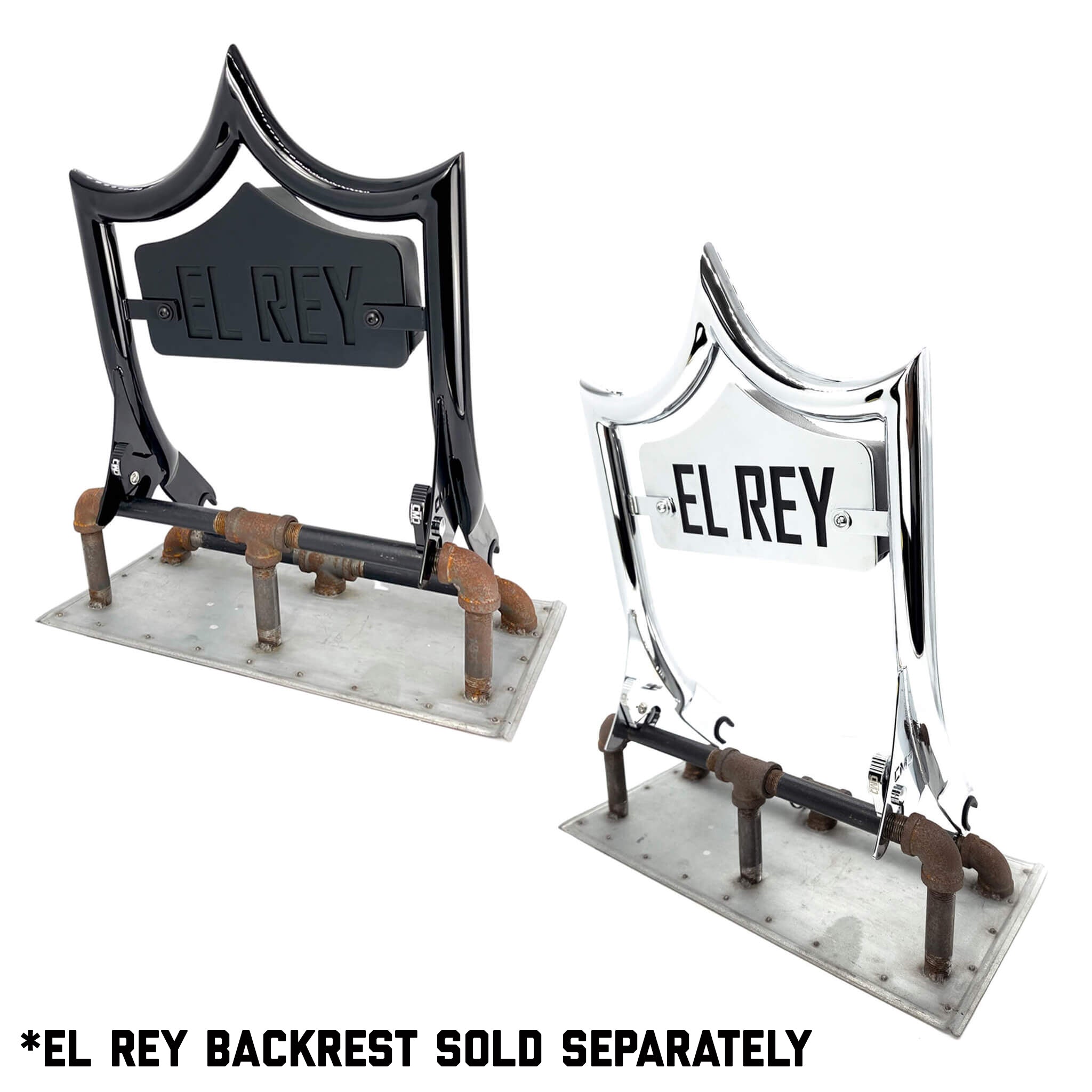 LARGE BACKPLATE for El Rey Backrest™ - EL REY (Chrome or Black) | | CMC Motorsports