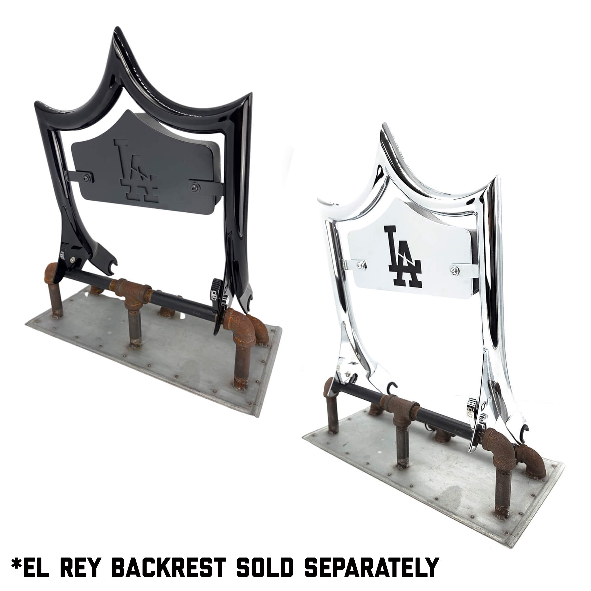 LARGE BACKPLATE for El Rey Backrest™ - LA (Chrome or Black) | | CMC Motorsports