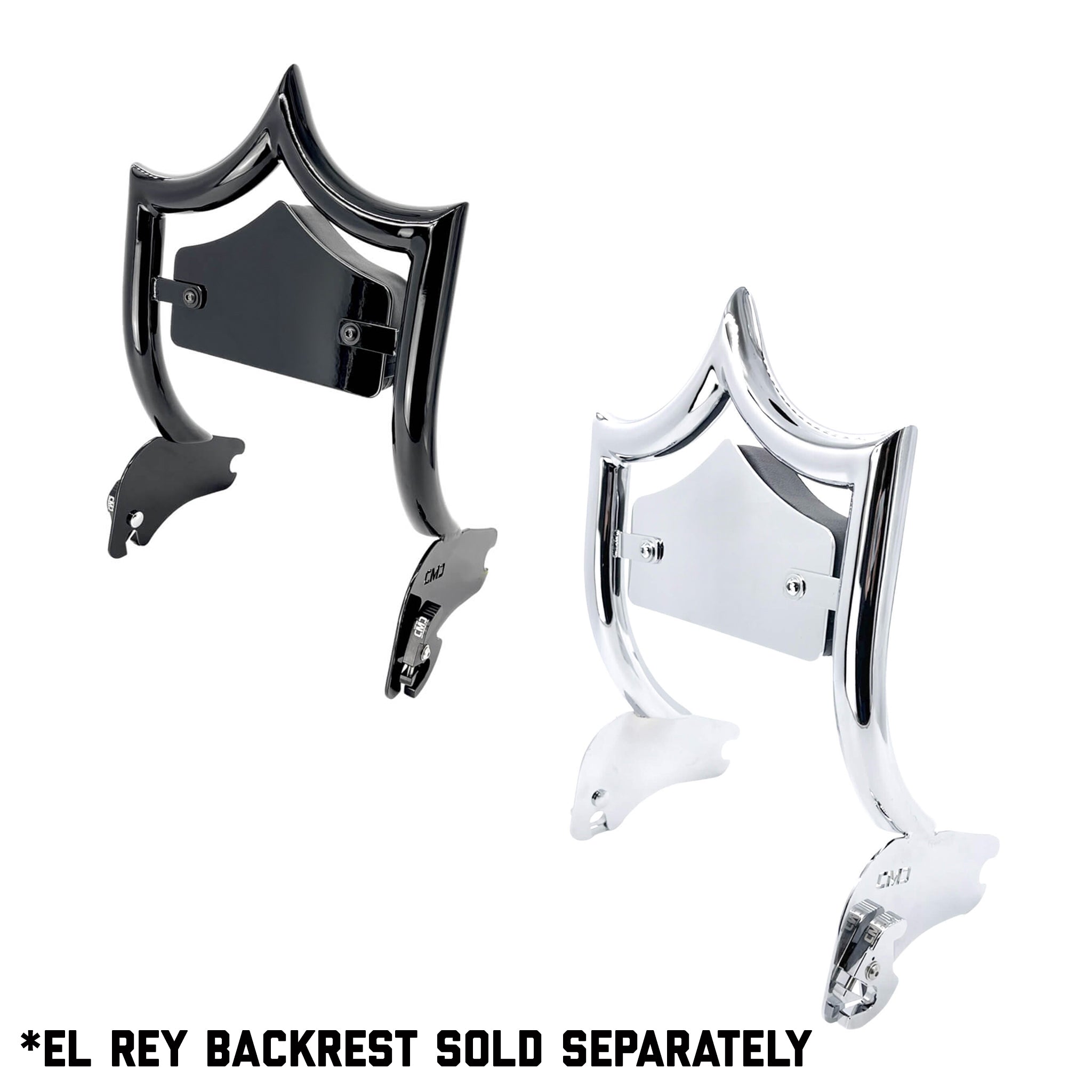 SMALL BACKPLATE for El Rey Backrest™ - "Solid" (Chrome or Black) | | CMC Motorsports