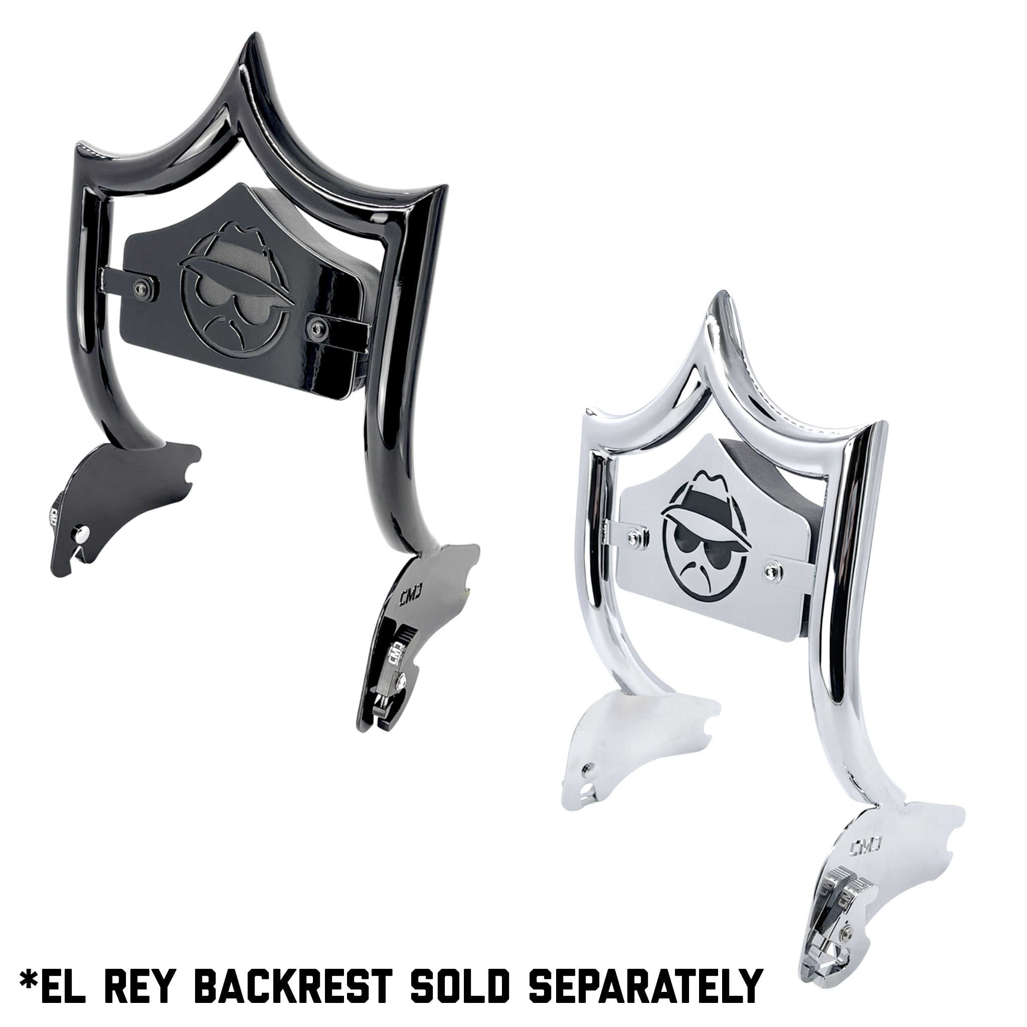 SMALL BACKPLATE for El Rey Backrest™ - VATO LOCO (Chrome or Black) | | CMC Motorsports