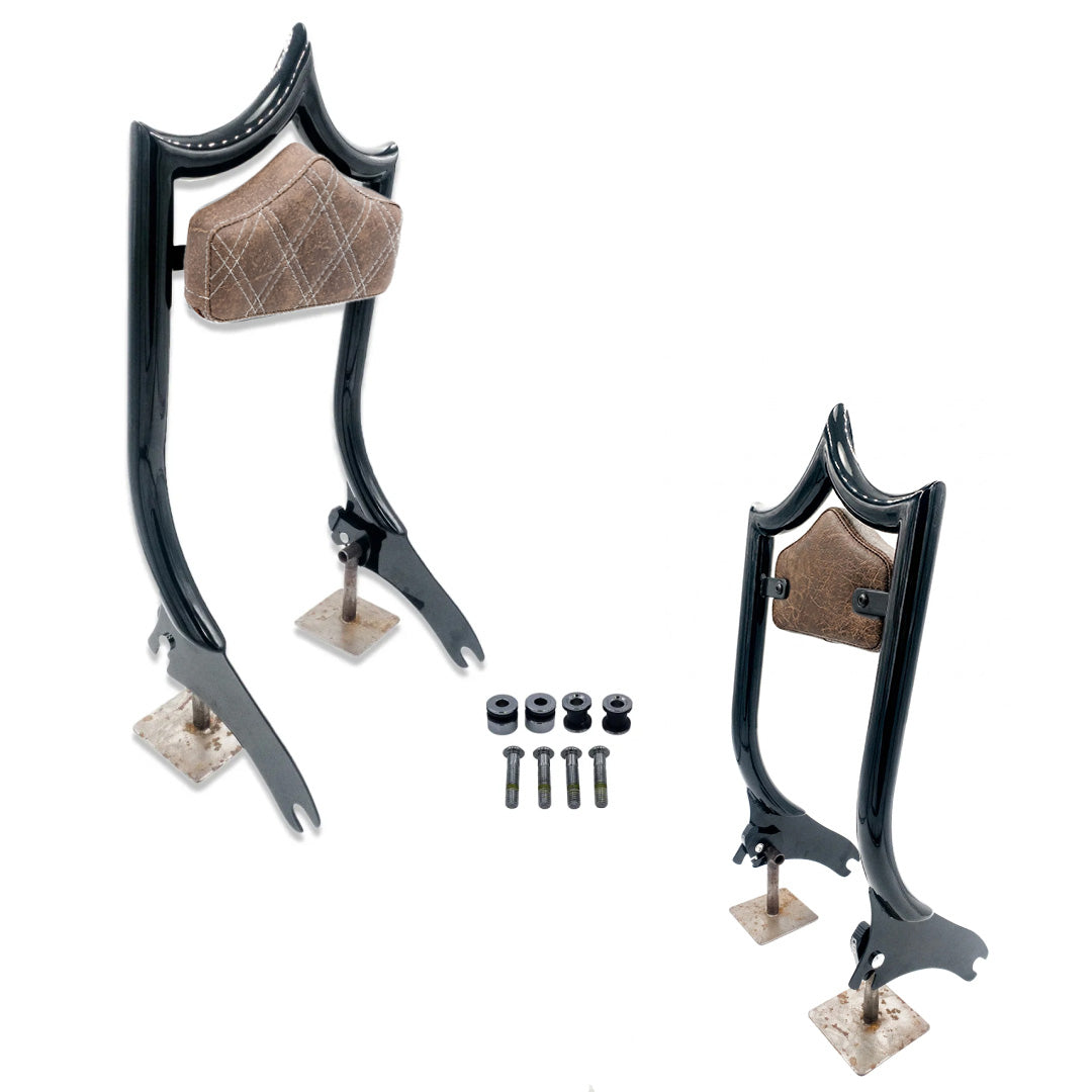 El Rey Backrest | 2018-2026 M8 Softail | Dealer | Gloss Black "Viejito" Vintage Brown | CMC Motorsports