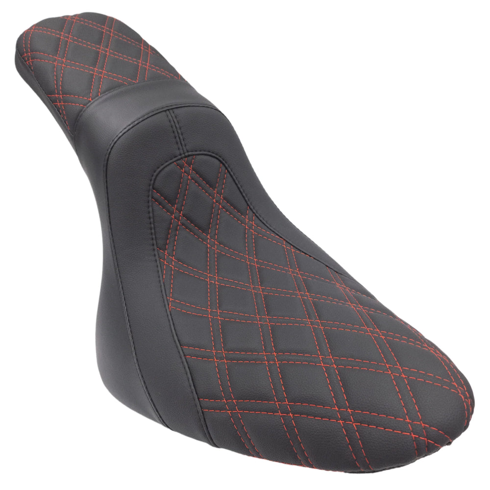 The FASTBACK 2Up | Softail Seat 2000-2017 | Red Double Diamond | CMC Motorsports