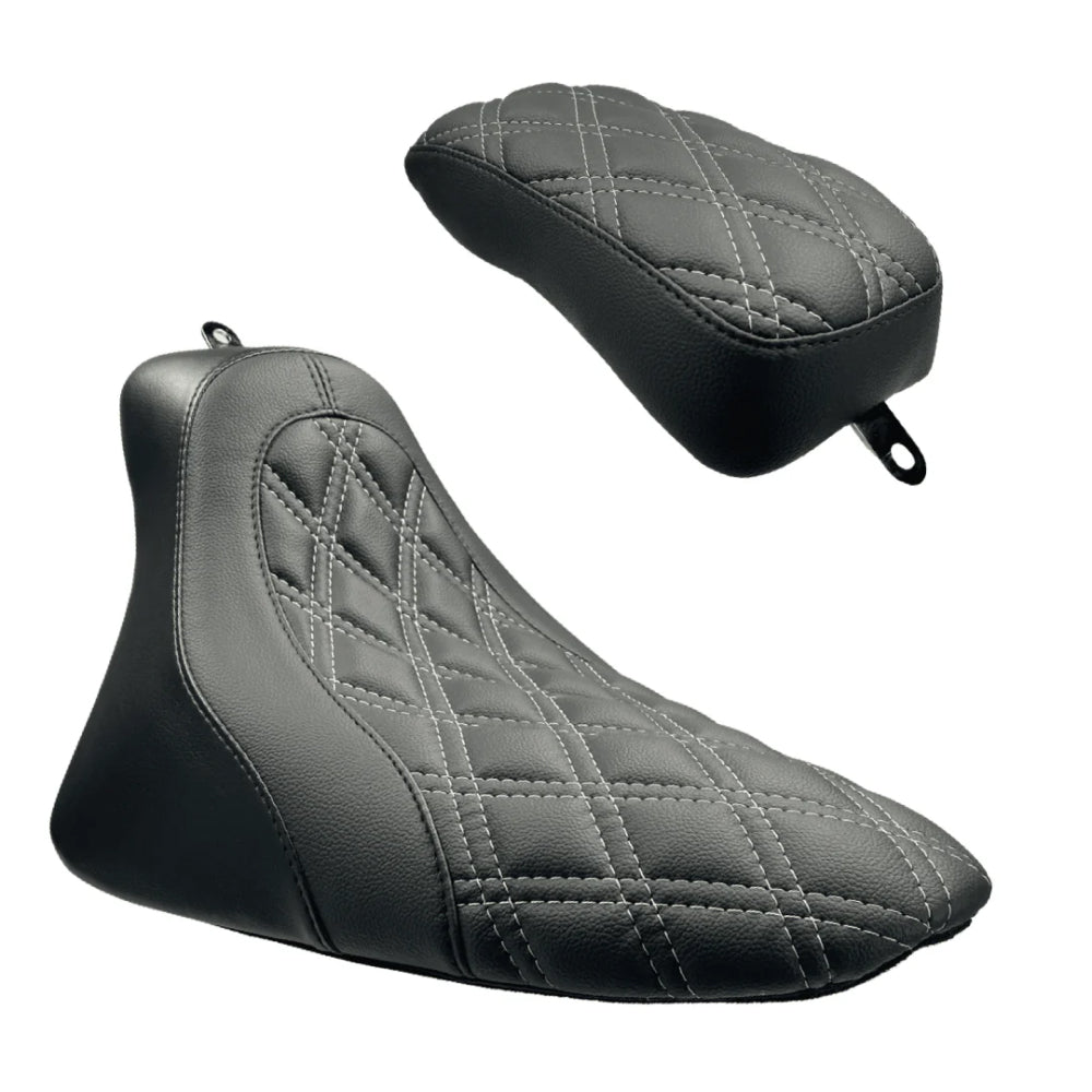 Solo and Passenger Seat | SOFTAIL SEAT 2000-2017 | 2006-2017 Softail White Double Diamond | CMC Motorsports