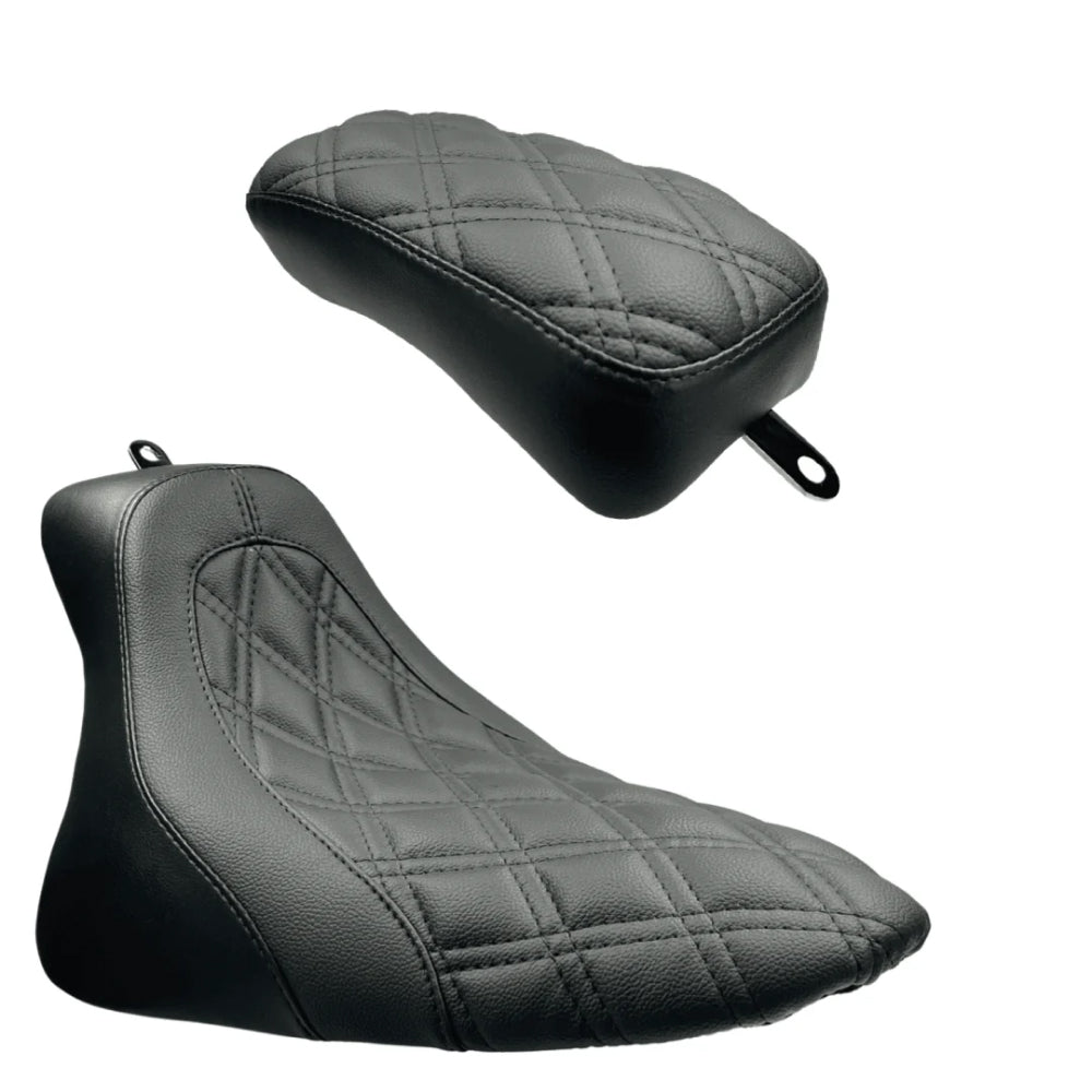 Solo and Passenger Seat | SOFTAIL SEAT 2000-2017 | 2006-2017 Softail Black Double Diamond | CMC Motorsports