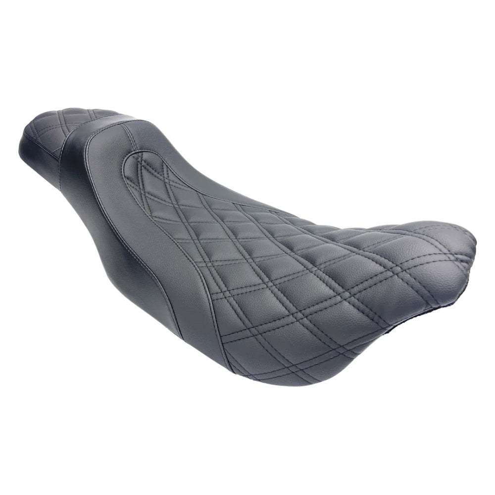 FASTBACK "LARGO" 2Up (Designed For TALL Riders) | Touring Seat '08-'23 | Black Double Diamond | CMC Motorsports