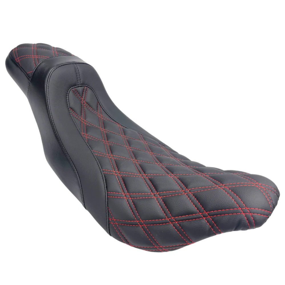 FASTBACK "LARGO" 2Up (Designed For TALL Riders) | Touring Seat '08-'23 | Red Double Diamond | CMC Motorsports