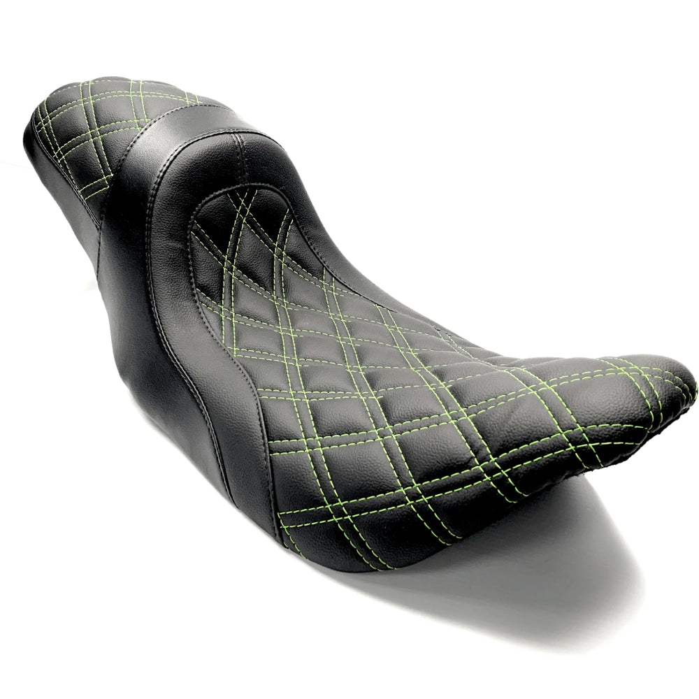 The FASTBACK 2Up | Touring Seat '08-'23 | Green Double Diamond | CMC Motorsports