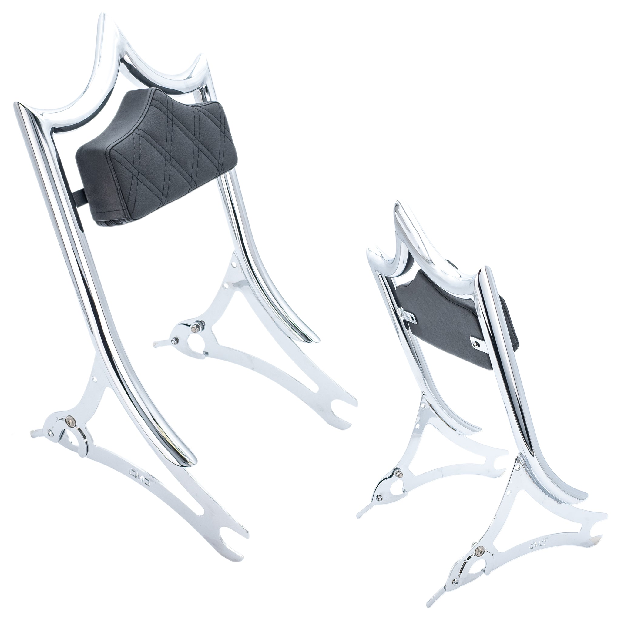 El Rey Backrest | 2014-2025 Indian | Show Chrome Black Double Diamond | CMC Motorsports