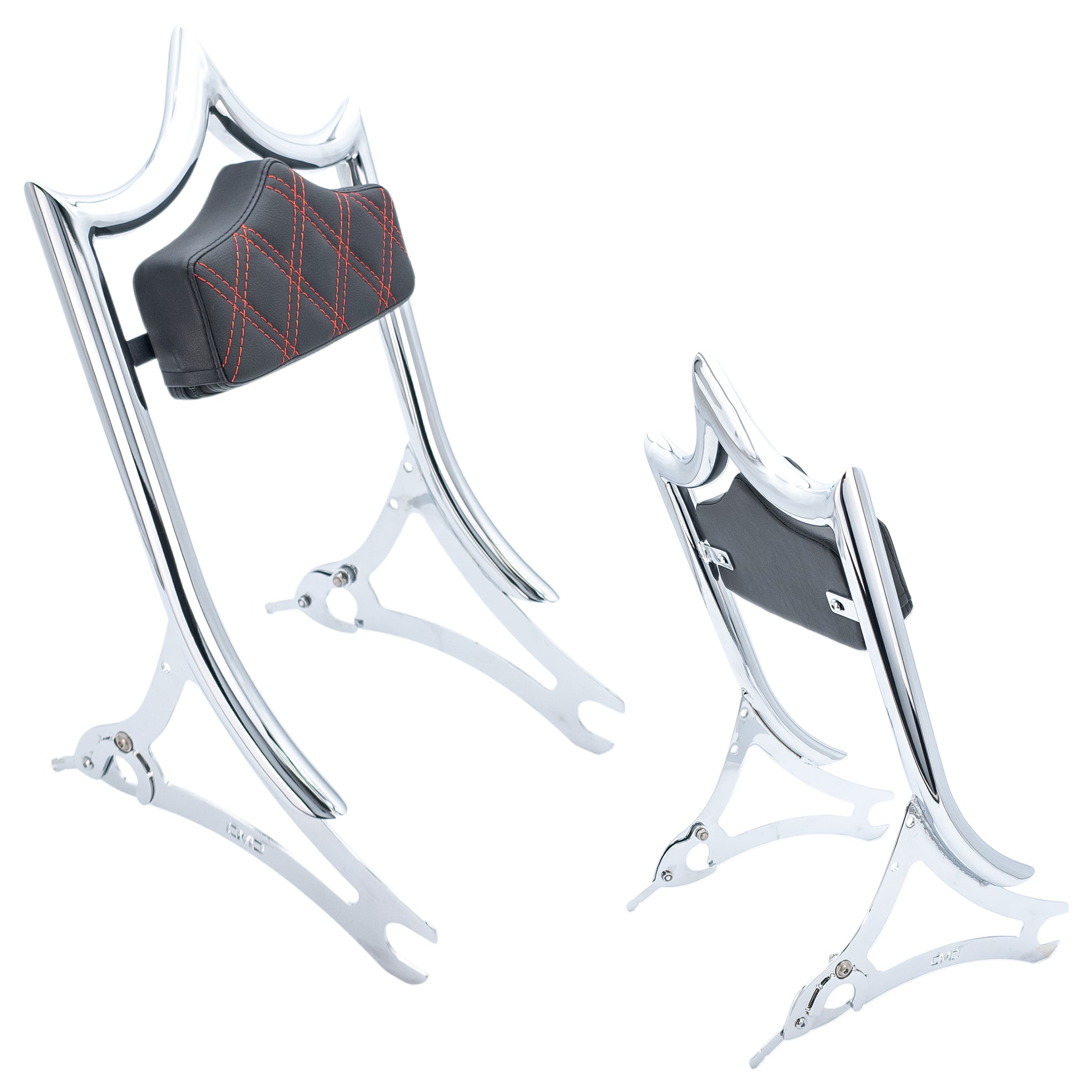 El Rey Backrest | 2014-2025 Indian | Show Chrome Red Double Diamond | CMC Motorsports