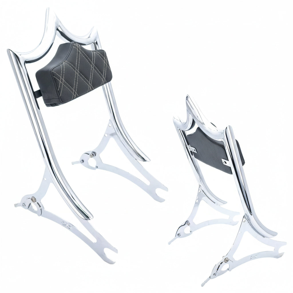 El Rey Backrest | 2014-2025 Indian | Show Chrome Charcoal Gray Double Diamond | CMC Motorsports