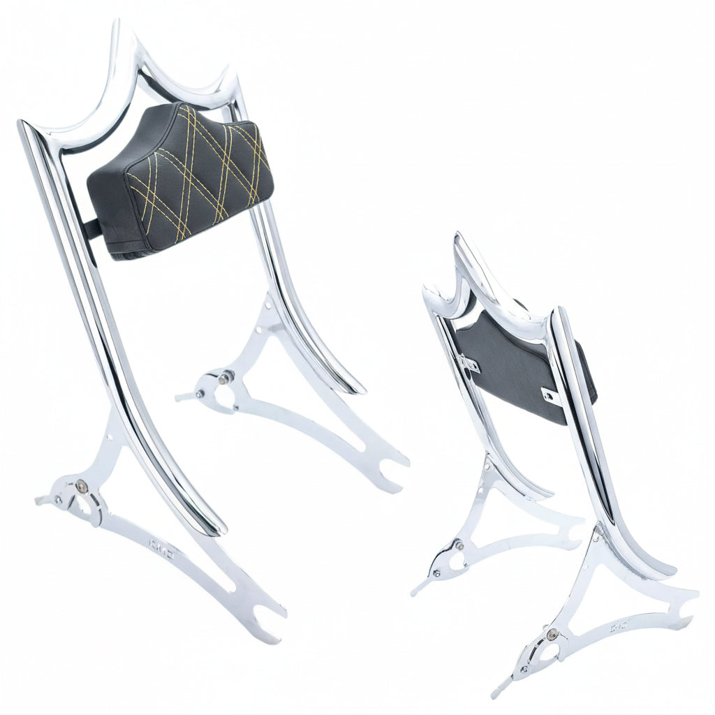 El Rey Backrest | 2014-2025 Indian | Show Chrome Gold Double Diamond | CMC Motorsports
