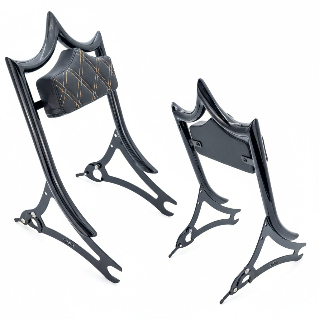 El Rey Backrest | 2014-2025 Indian | Gloss Black Sand Double Diamond | CMC Motorsports