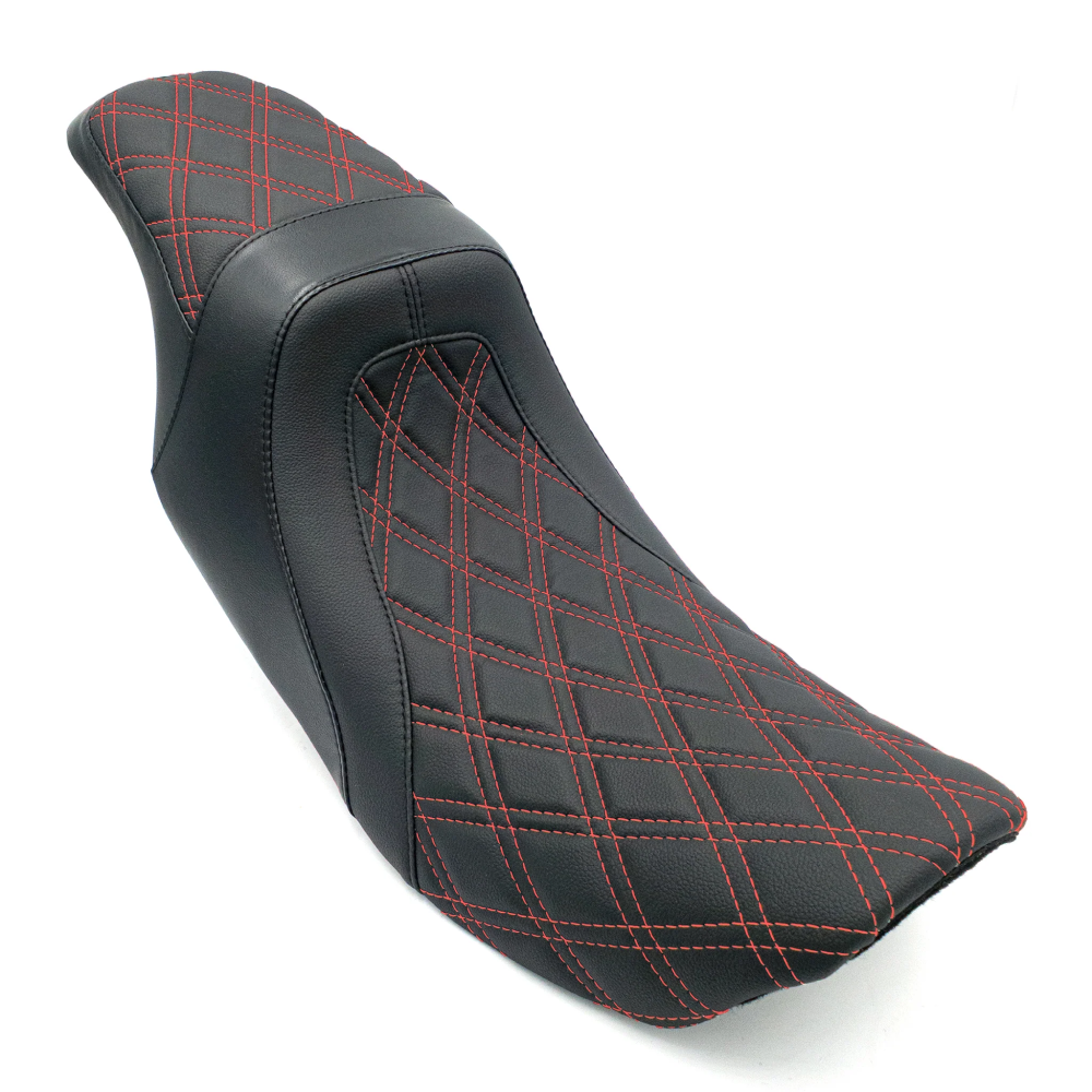 "LEVEL-UP" 2UP | Touring Seat '97-'07 | Red Double Diamond | CMC Motorsports