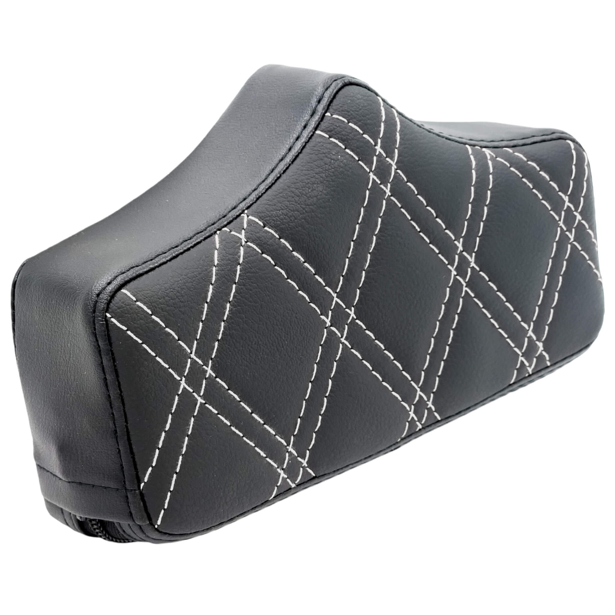 Replacement Pad (LARGE) - El Rey Backrest™ 2009-2026 Touring & Softail (Wide and Fatboy) & 2009 and Newer FREEWHEELER & 2023 and Newer RG3 Models | White Double Diamond | CMC Motorsports