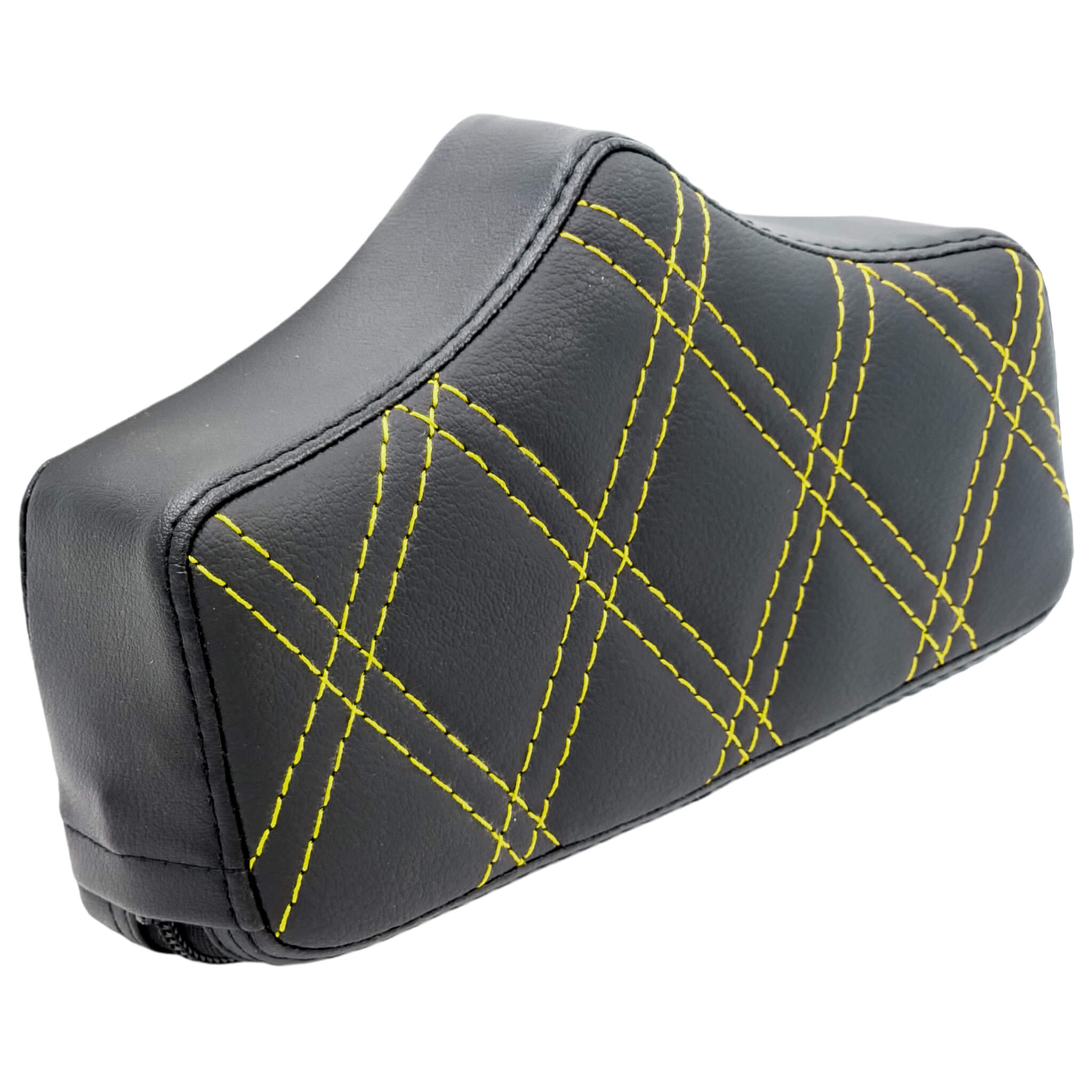 Replacement Pad (LARGE) - El Rey Backrest™ 2009-2026 Touring & Softail (Wide and Fatboy) & 2009 and Newer FREEWHEELER & 2023 and Newer RG3 Models | Yellow Double Diamond | CMC Motorsports