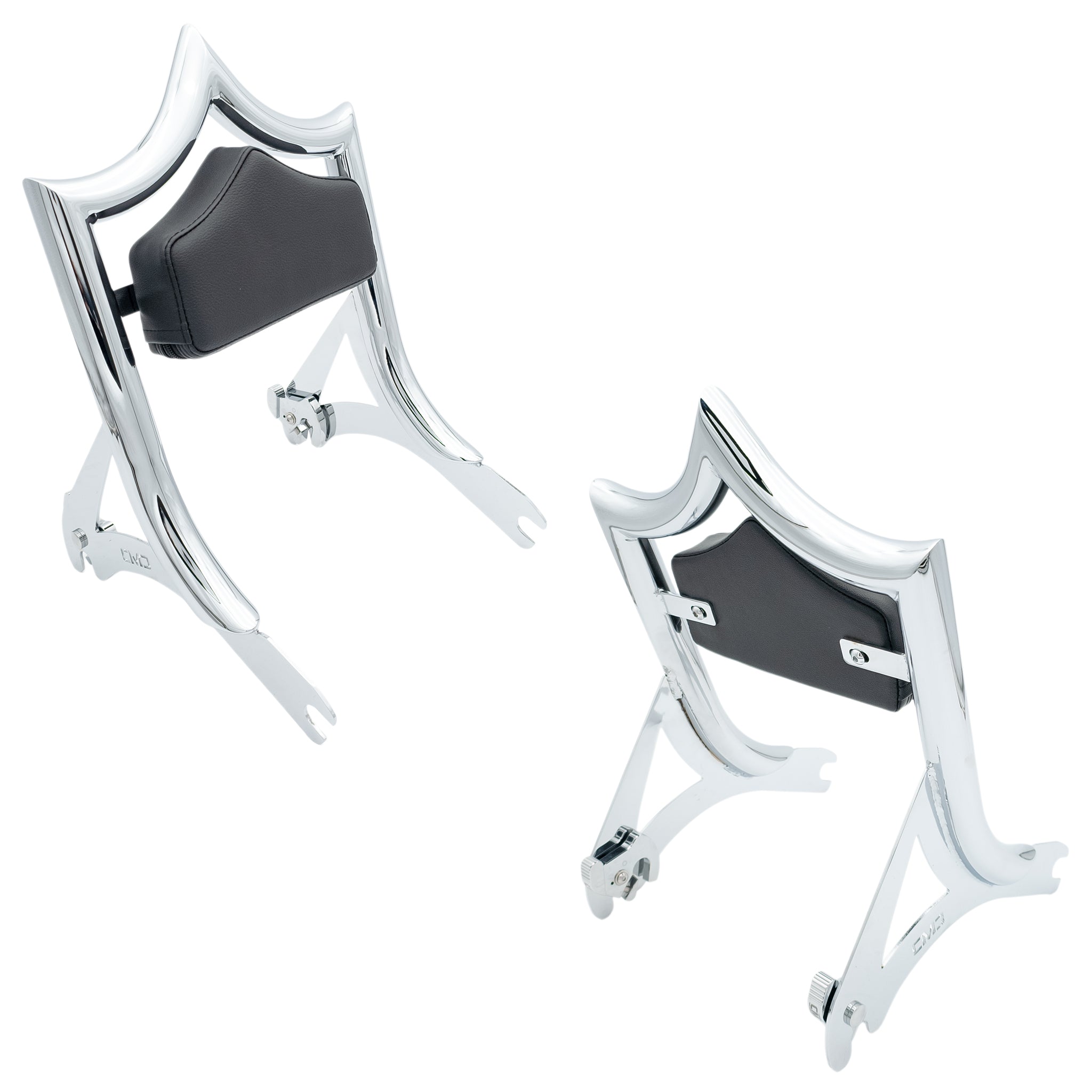 El Rey Backrest | 2000-2017 Softail "SHORTY" | Dealer | Show Chrome Stealth | Solid Black - No Diamond Stitch | CMC Motorsports