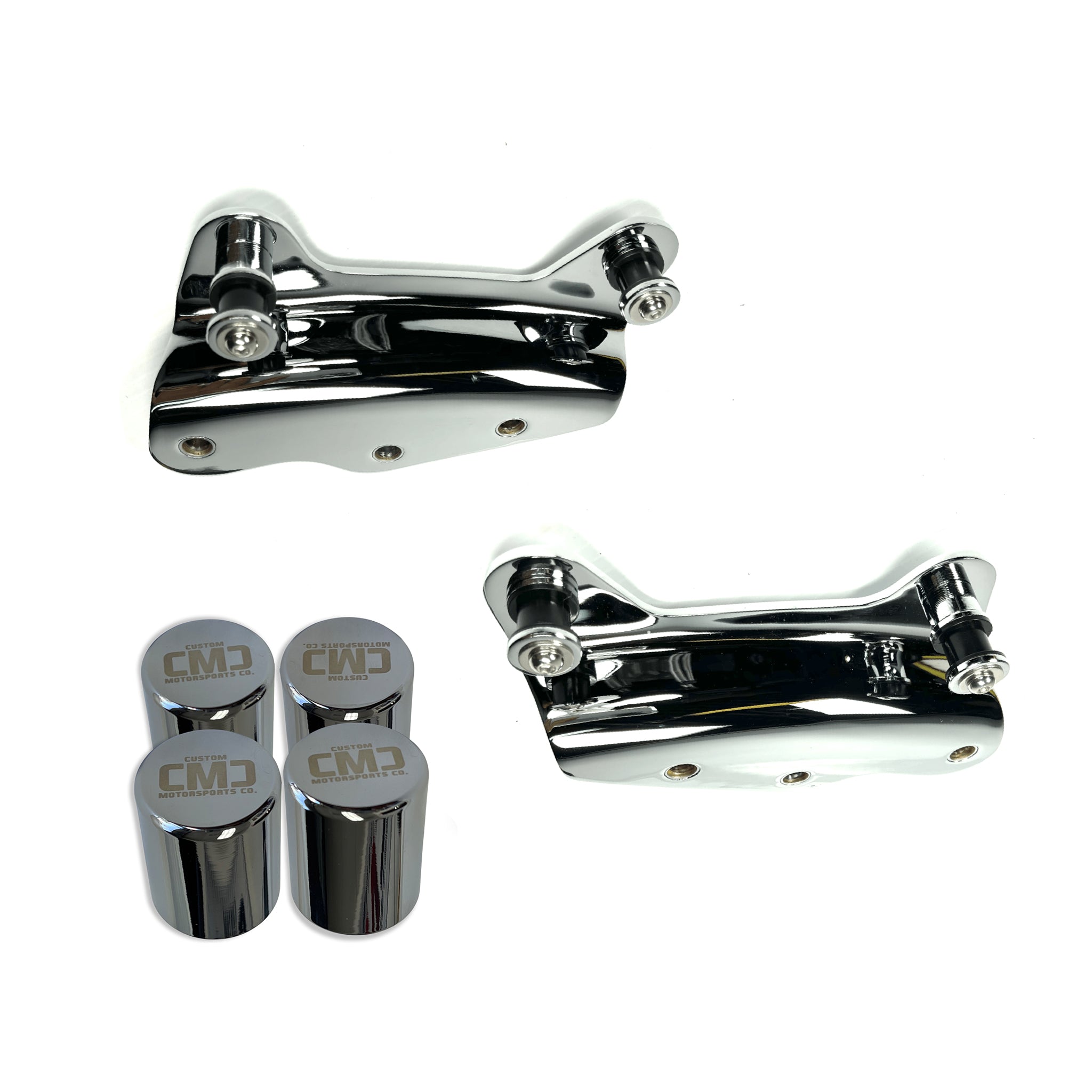 Passenger Backrest Docking Kit & CMC "Signature Caps (2009-2013 Touring) Chrome | CHROME Touring 2009-2013 | CMC Motorsports