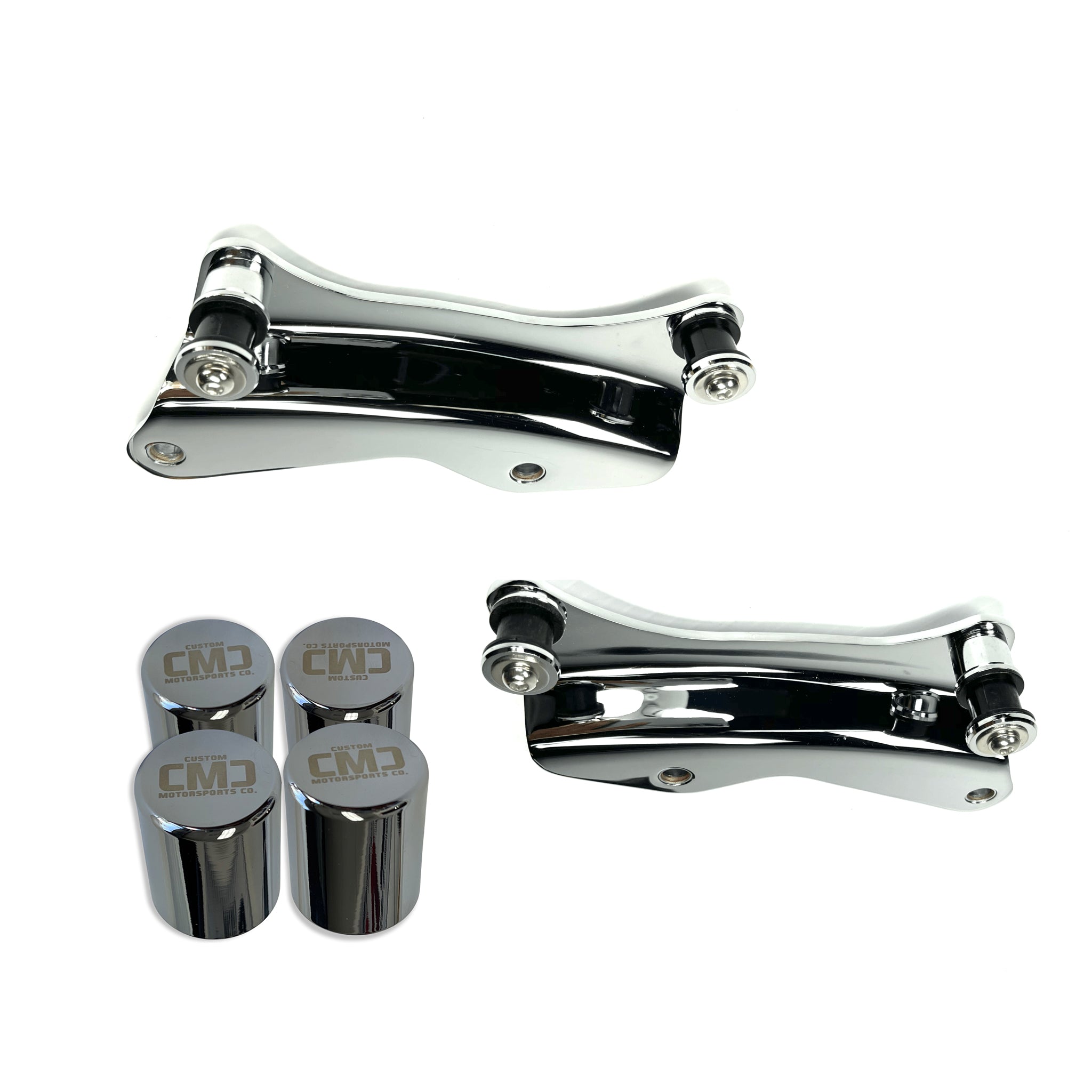 Passenger Backrest Docking Kit & CMC "Signature Caps (2014-2026 Touring) Chrome | Default Title | CMC Motorsports
