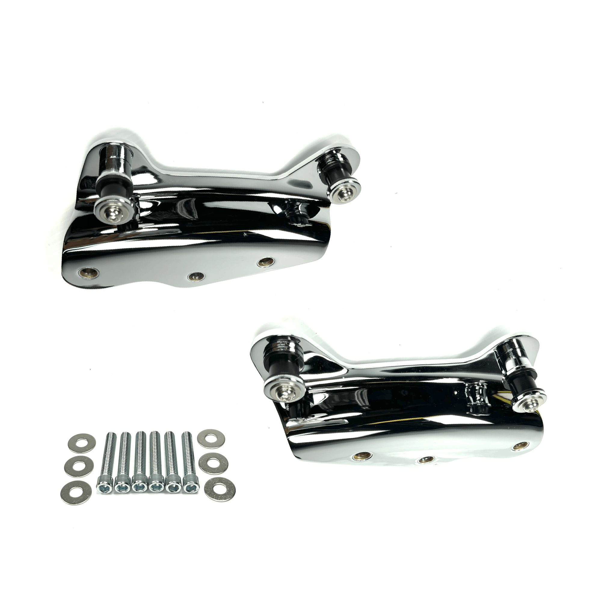 Passenger Backrest Docking Kit & CMC "Signature Caps (2009-2013 Touring) Chrome | | CMC Motorsports