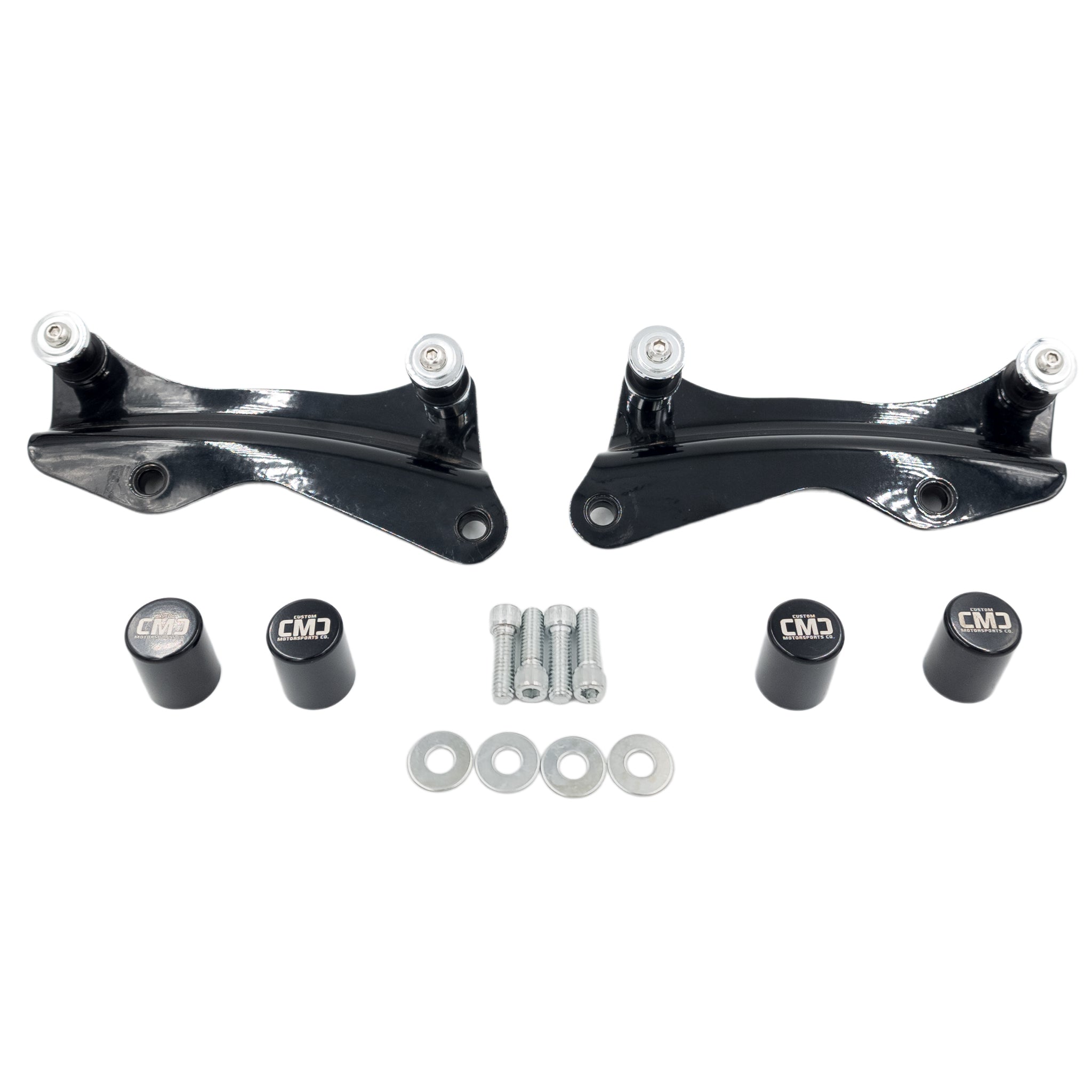 Passenger Backrest Docking Kit & CMC "Signature Caps (2014-2026 Touring) Black | | CMC Motorsports