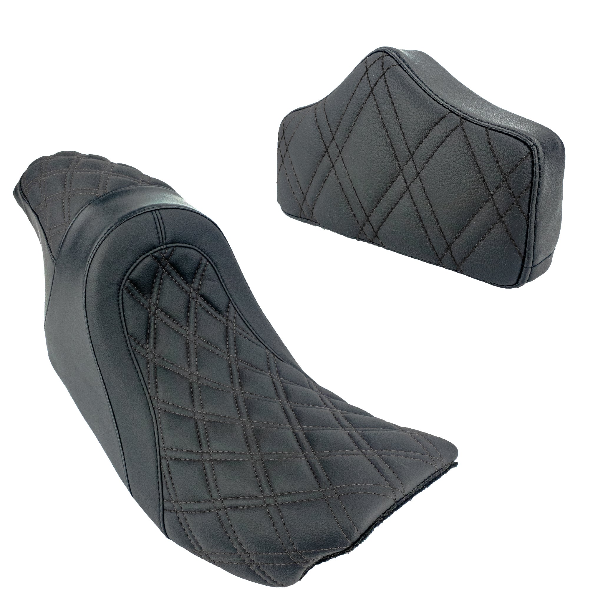Replacement Pad/2up Seat Bundle | Touring 1997-2007 | Black Double Diamond | CMC Motorsports