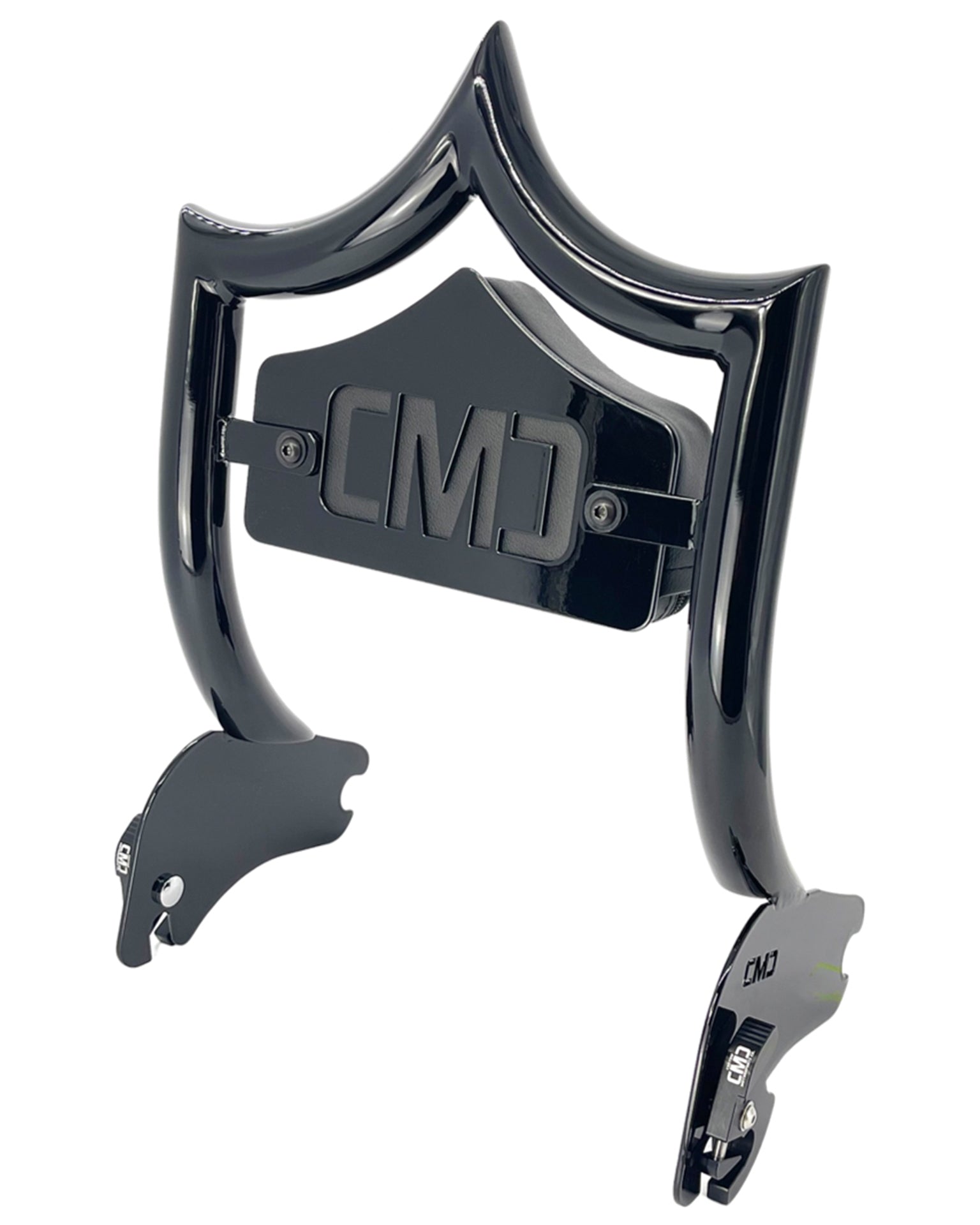 SMALL BACKPLATE for El Rey Backrest™ - CMC BOLD (Chrome or Black) | Gloss Black | CMC Motorsports