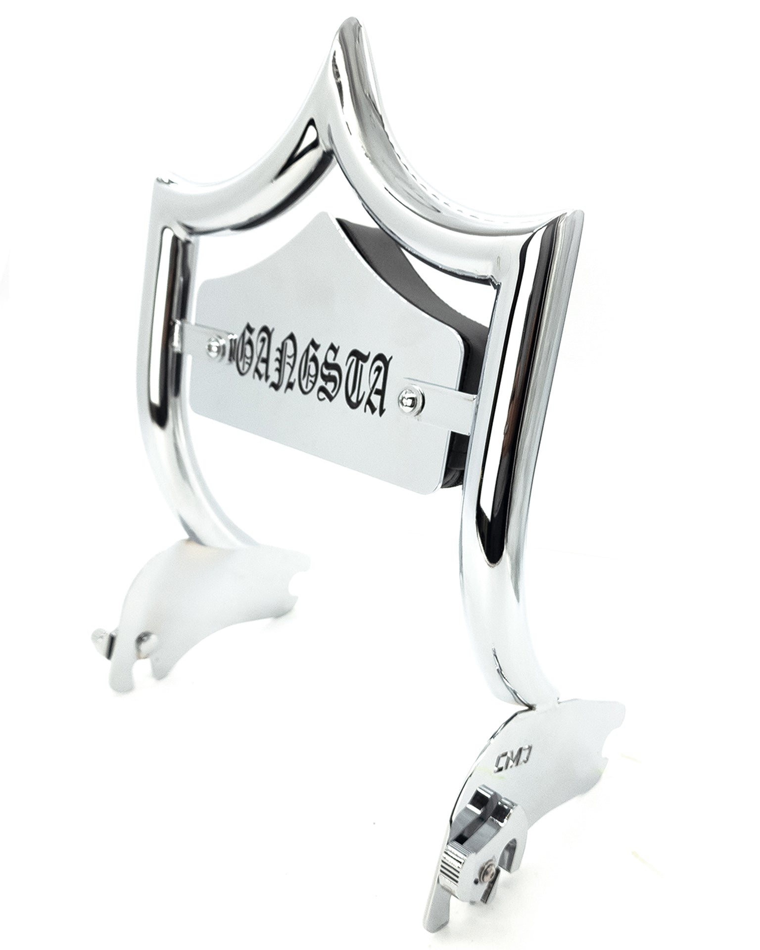 SMALL BACKPLATE for El Rey Backrest™ - GANGSTA (Chrome or Black) | Show Chrome | CMC Motorsports