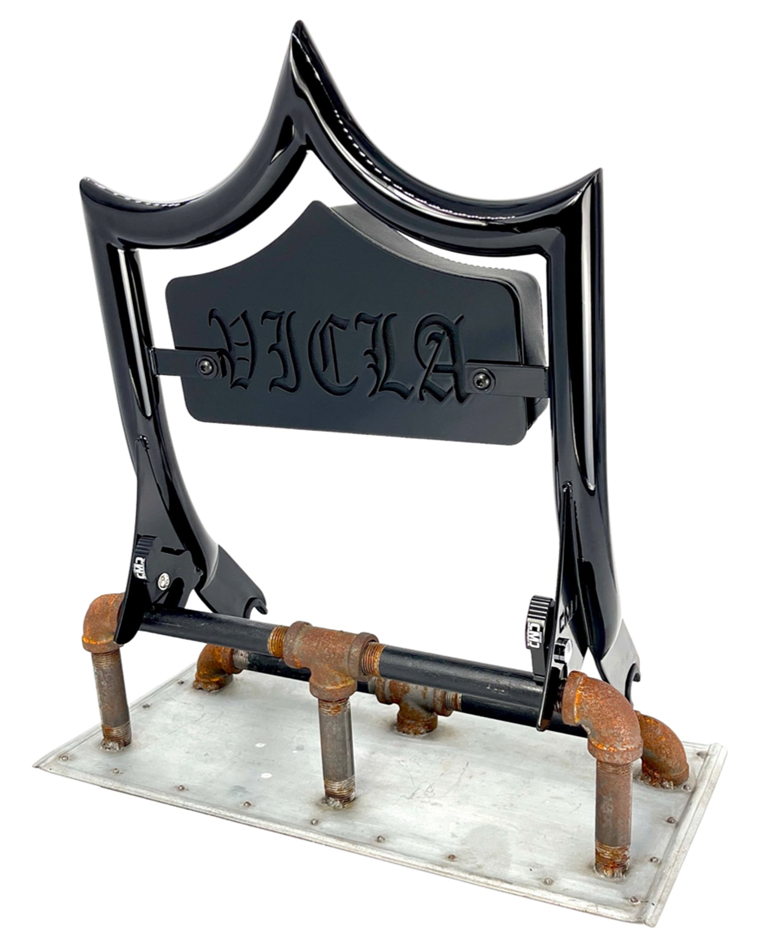 LARGE BACKPLATE for El Rey Backrest™ - VICLA (Chrome or Black) | Gloss Black | CMC Motorsports