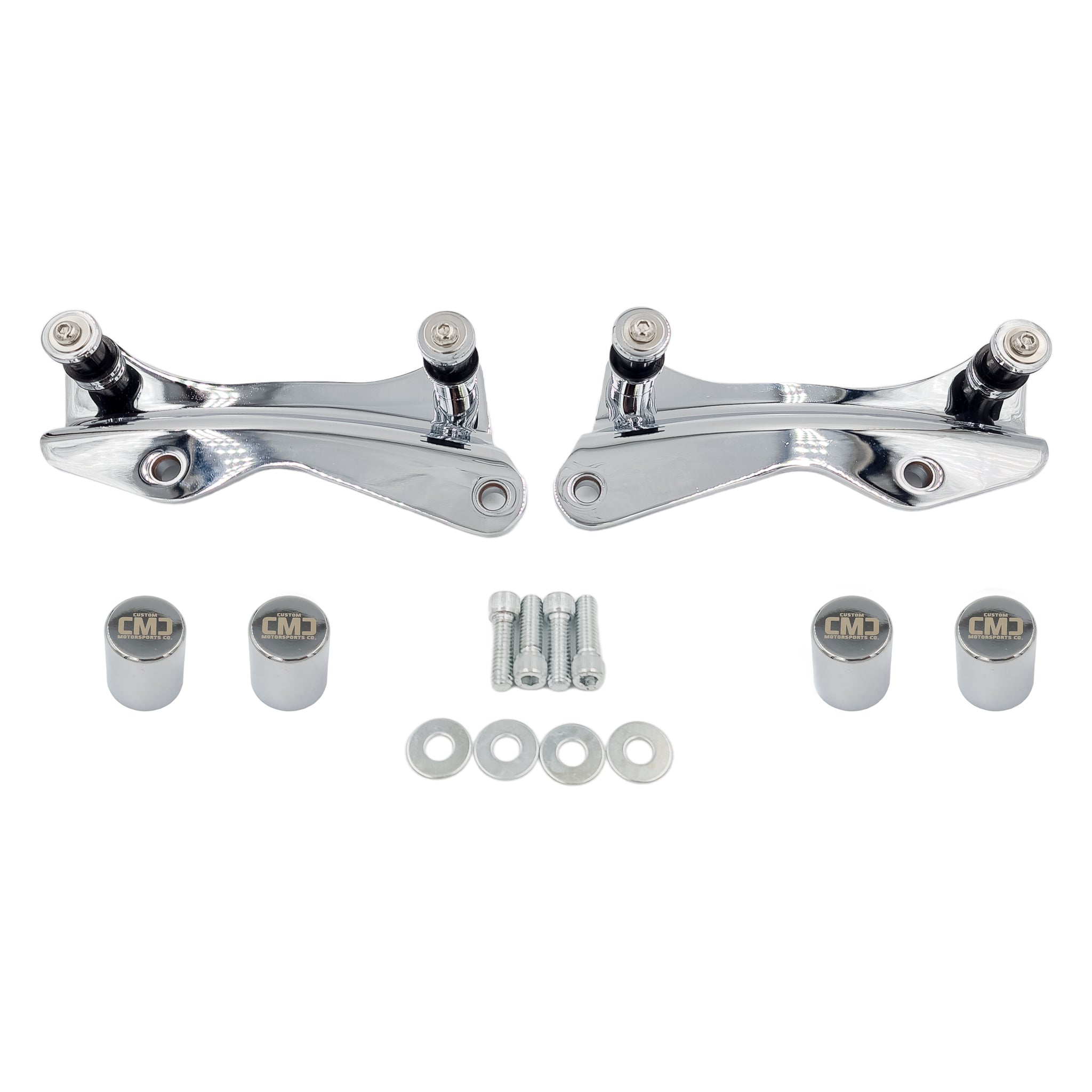 Passenger Backrest Docking Kit & CMC "Signature Caps (2014-2026 Touring) Chrome | | CMC Motorsports