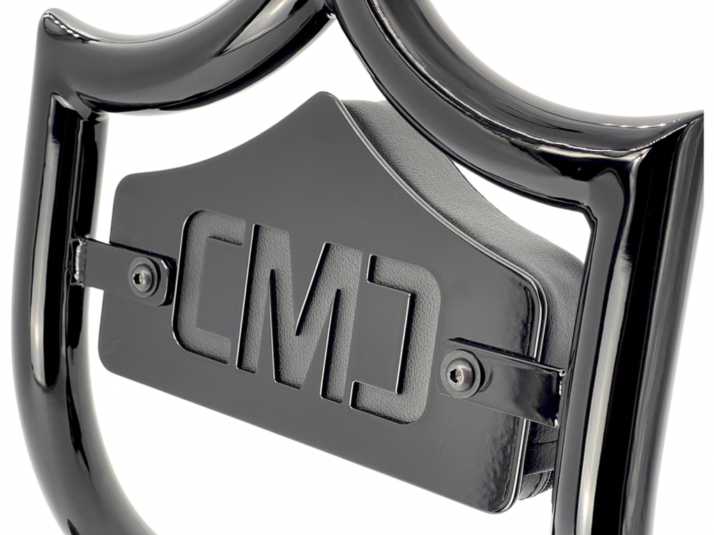 SMALL BACKPLATE for El Rey Backrest™ - CMC BOLD (Chrome or Black) | | CMC Motorsports