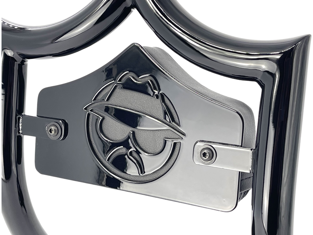 SMALL BACKPLATE for El Rey Backrest™ - VATO LOCO (Chrome or Black) | | CMC Motorsports