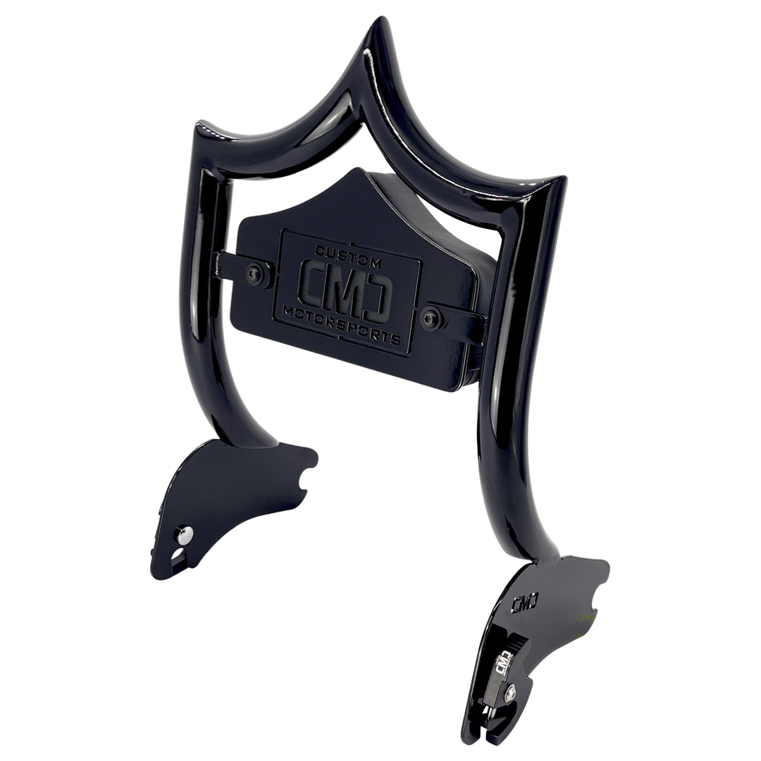 SMALL BACKPLATE for El Rey Backrest™ - CMC LOGO (Chrome or Black) | Gloss Black | CMC Motorsports