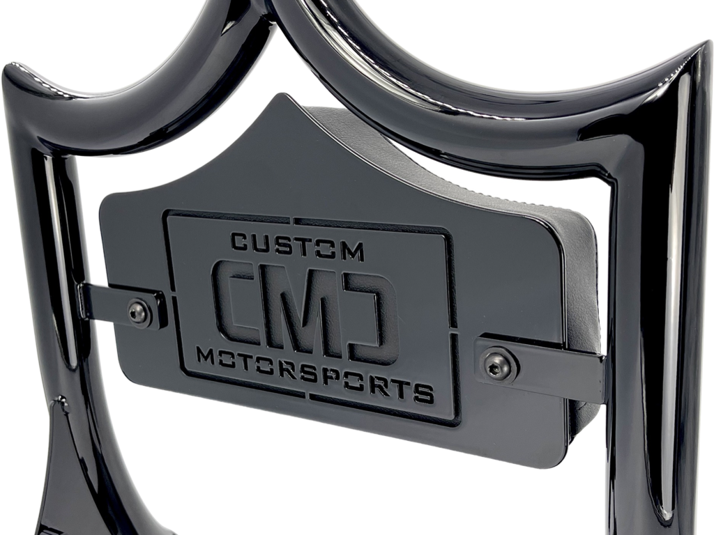 LARGE BACKPLATE for El Rey Backrest™ - CMC LOGO (Chrome or Black) | | CMC Motorsports