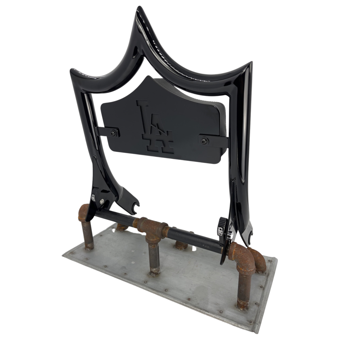 LARGE BACKPLATE for El Rey Backrest™ - LA (Chrome or Black) | Gloss Black | CMC Motorsports