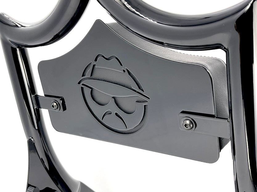LARGE BACKPLATE for El Rey Backrest™ - VATO LOCO (Chrome or Black) | | CMC Motorsports