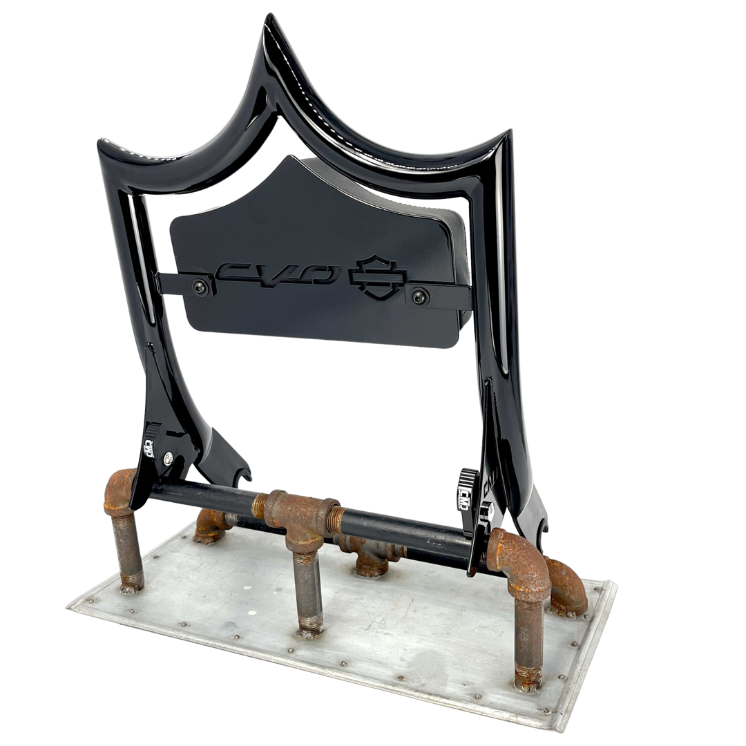 LARGE BACKPLATE for El Rey Backrest™ - CVO (Chrome or Black) | Gloss Black | CMC Motorsports