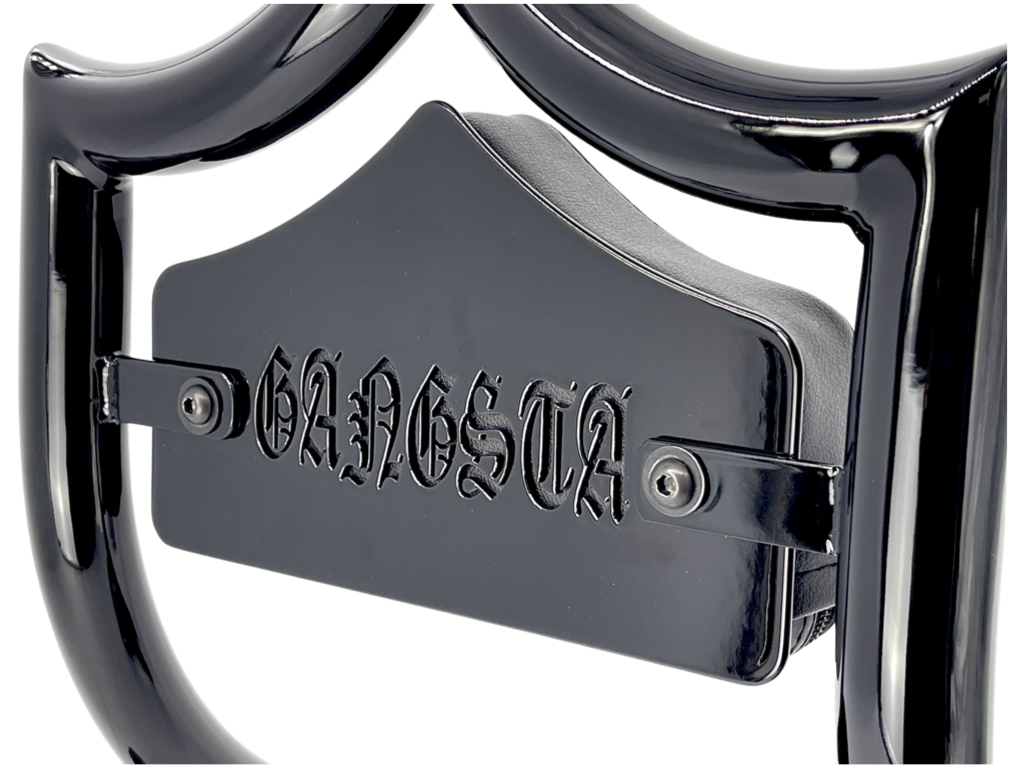 SMALL BACKPLATE for El Rey Backrest™ - GANGSTA (Chrome or Black) | | CMC Motorsports