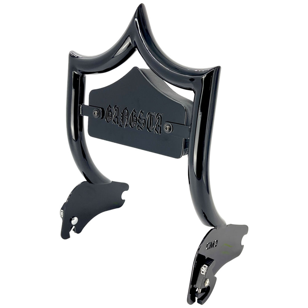 SMALL BACKPLATE for El Rey Backrest™ - GANGSTA (Chrome or Black) | Gloss Black | CMC Motorsports