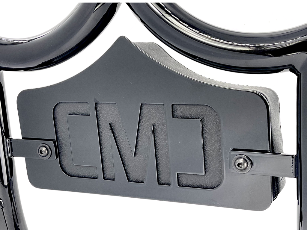 LARGE BACKPLATE for El Rey Backrest™ - CMC BOLD (Chrome or Black) | | CMC Motorsports