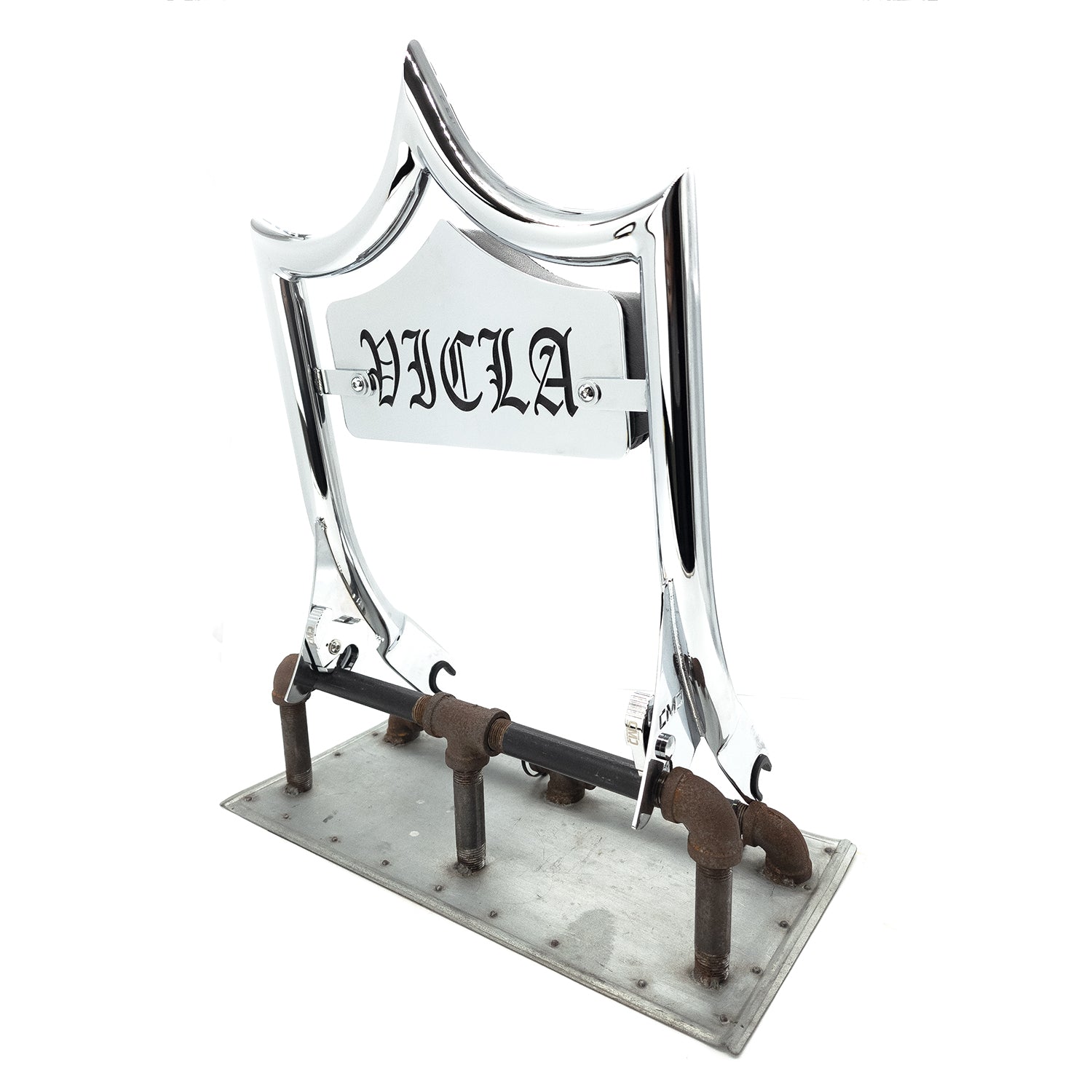 LARGE BACKPLATE for El Rey Backrest™ - VICLA (Chrome or Black) | Show Chrome | CMC Motorsports
