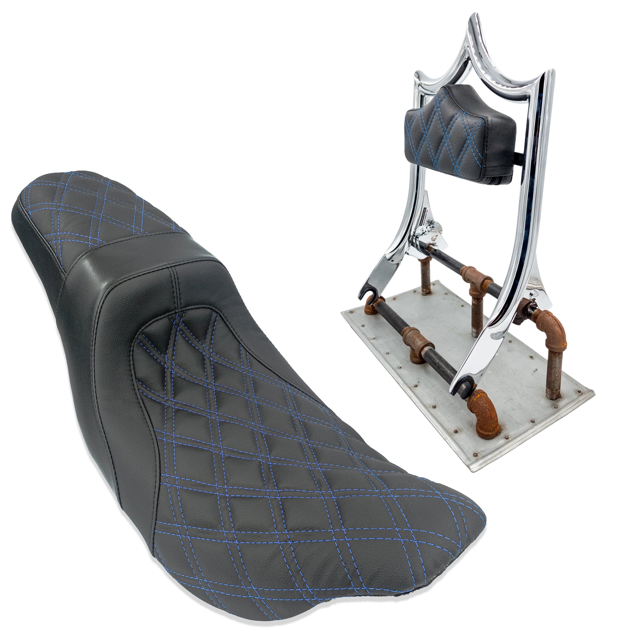 The Next Level PLUS+ | Show Chrome / Blue Double Diamond '09-'23 Touring | | CMC Motorsports