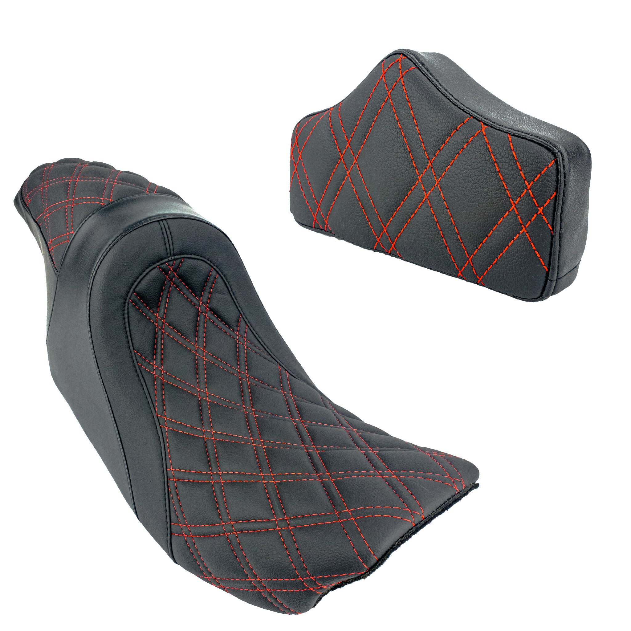 Replacement Pad/2up Seat Bundle | Touring 1997-2007 | Red Double Diamond | CMC Motorsports