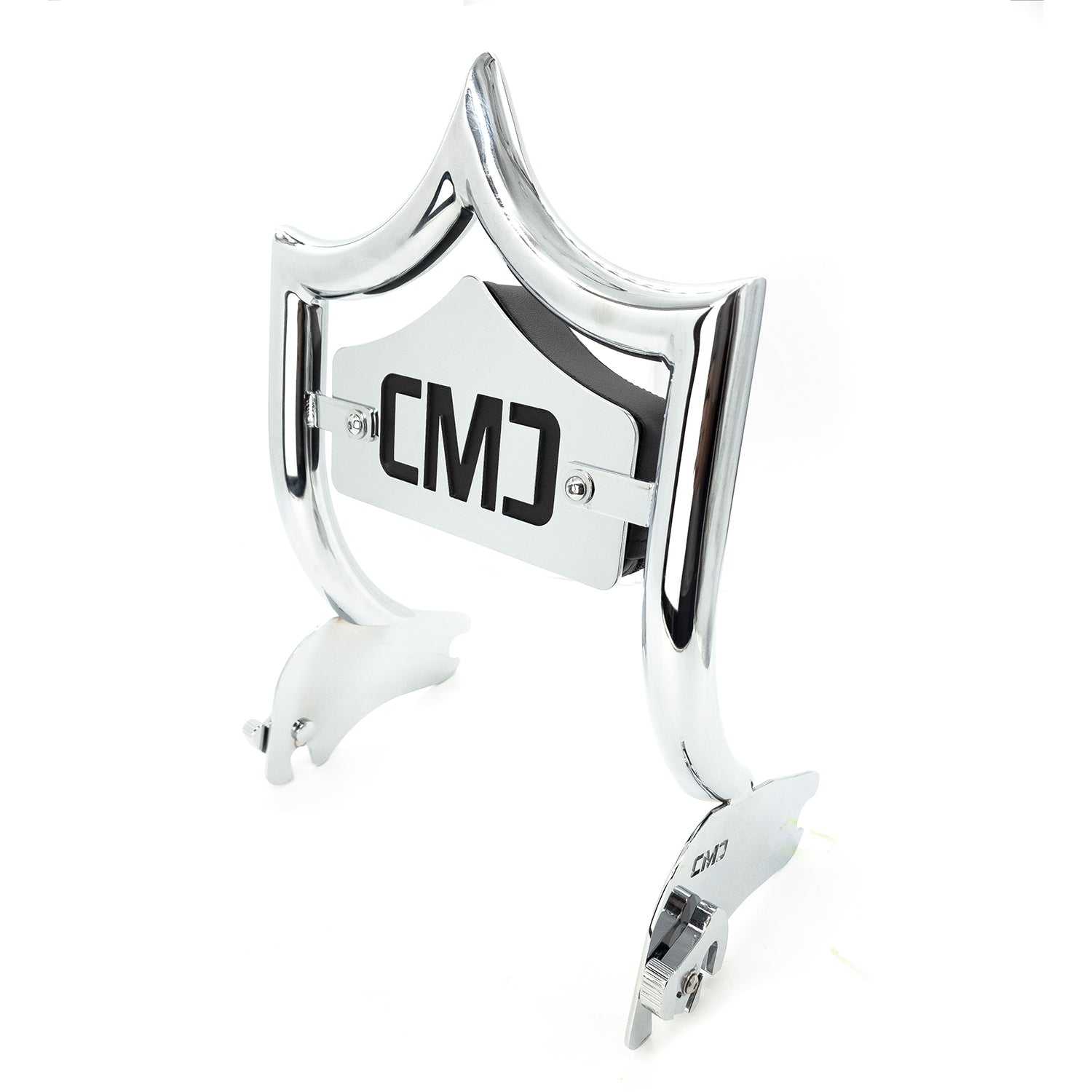SMALL BACKPLATE for El Rey Backrest™ - CMC BOLD (Chrome or Black) | Show Chrome | CMC Motorsports