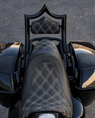 El Rey Backrest | 1994-2008 "OG" | Gloss Black White Double Diamond | CMC Motorsports